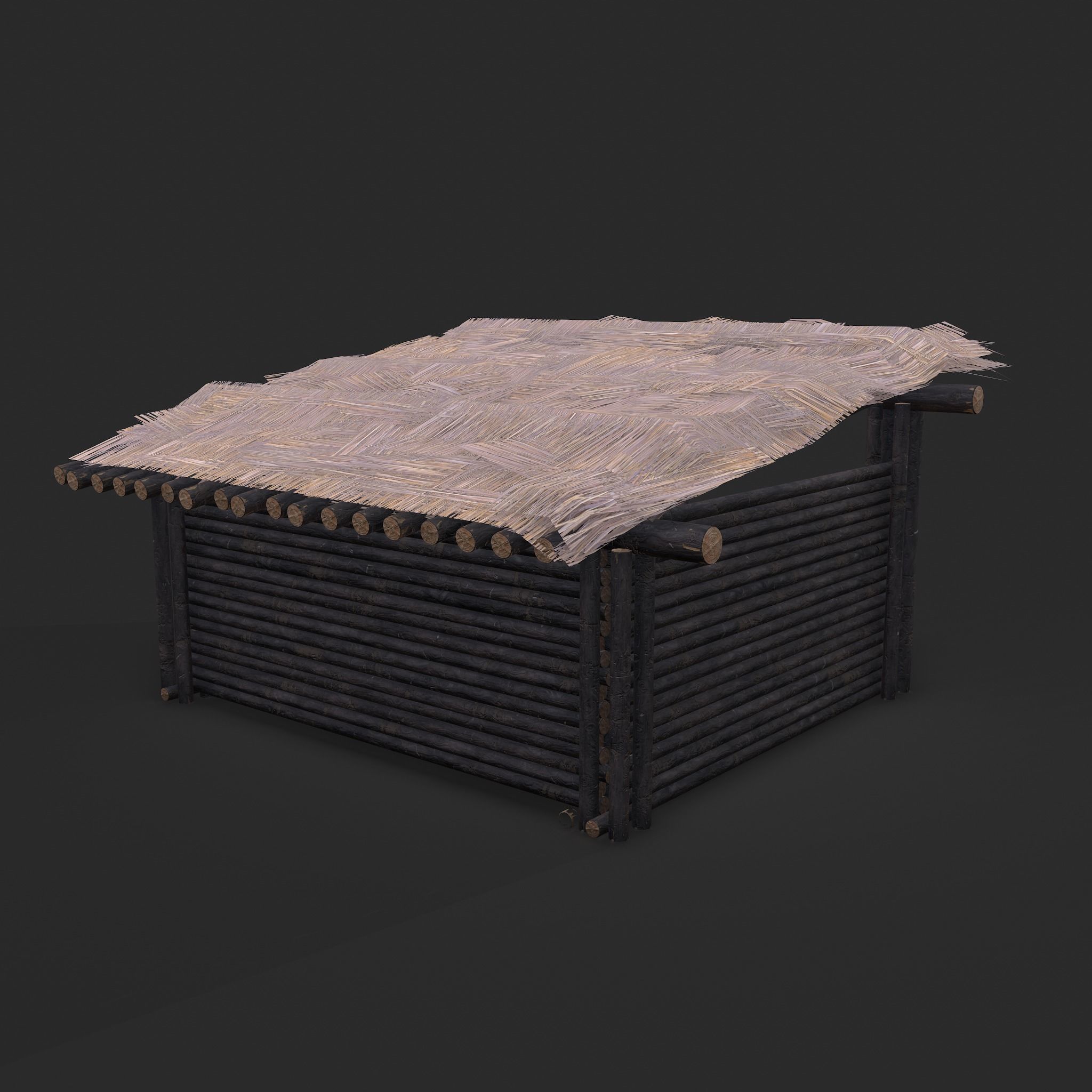 Viking Hut S Low-poly 3D model_9