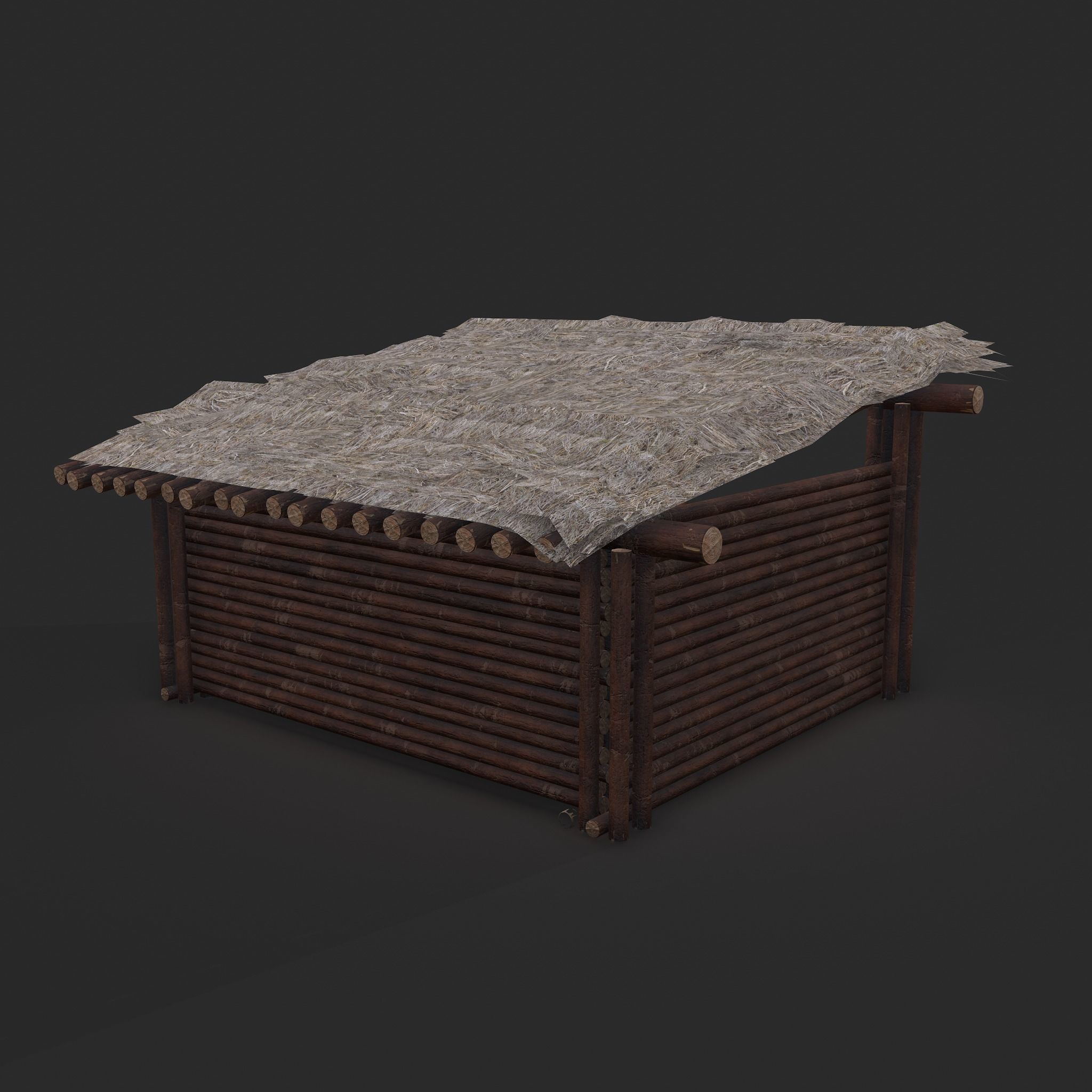 Viking Hut S Low-poly 3D model_7