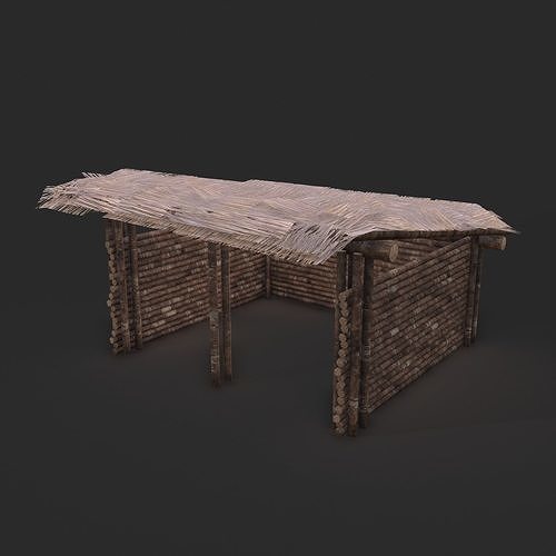 Viking Hut S  Low-poly 3D model