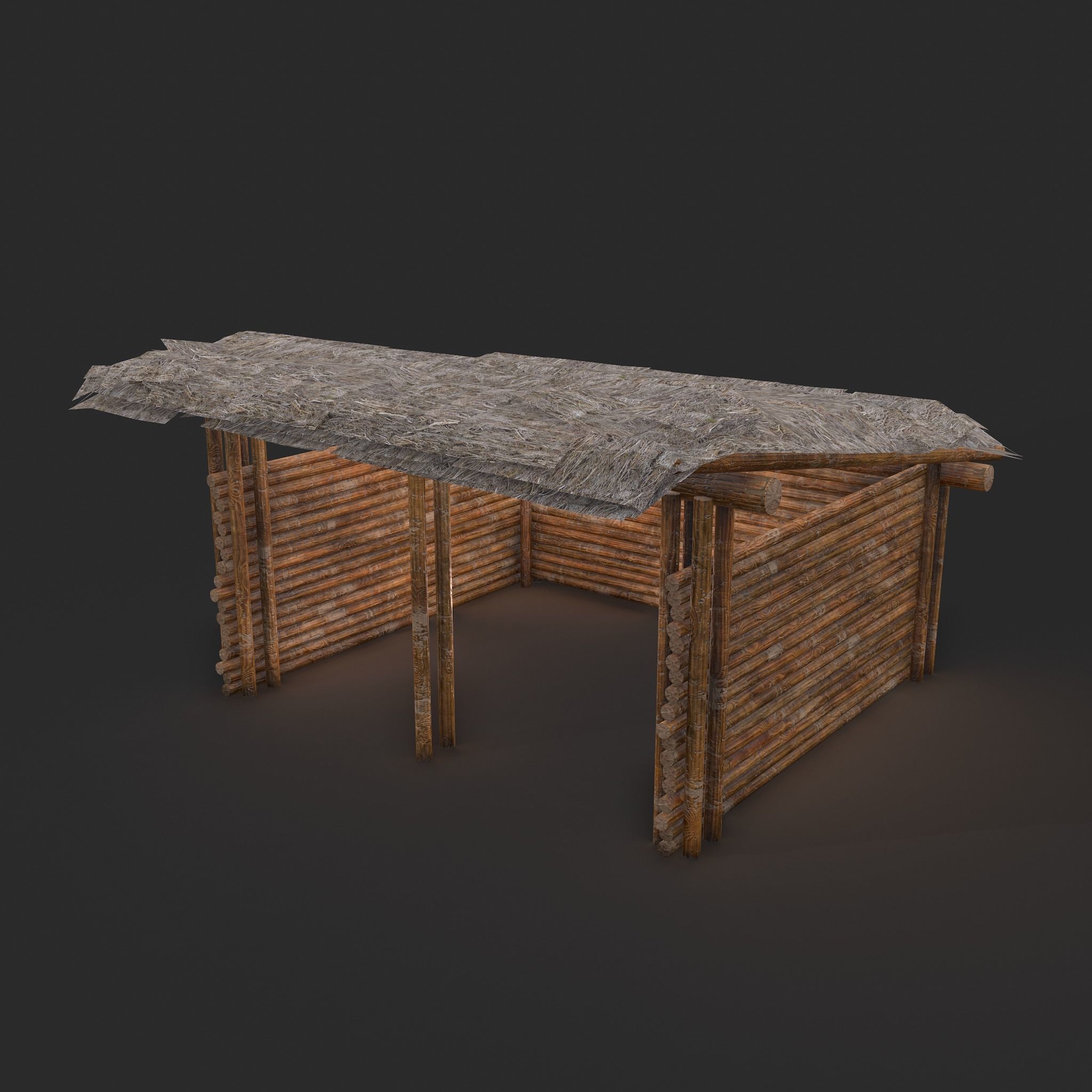 Viking Hut S Low-poly 3D model_3