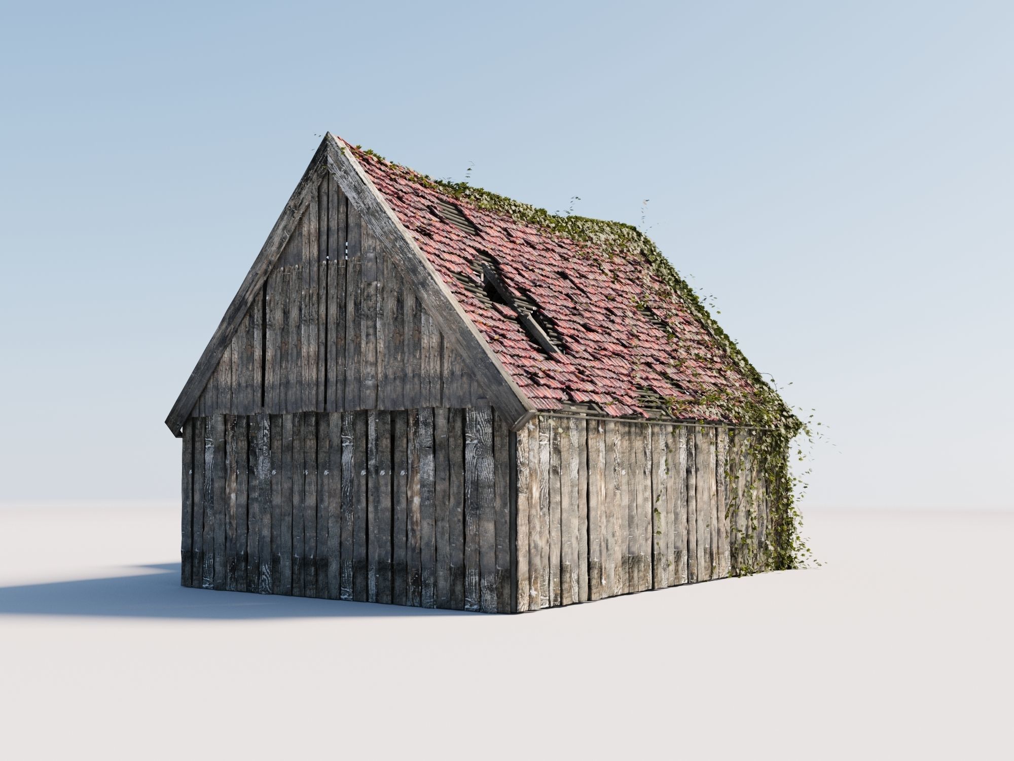 Old wooden Barn 3D model_1