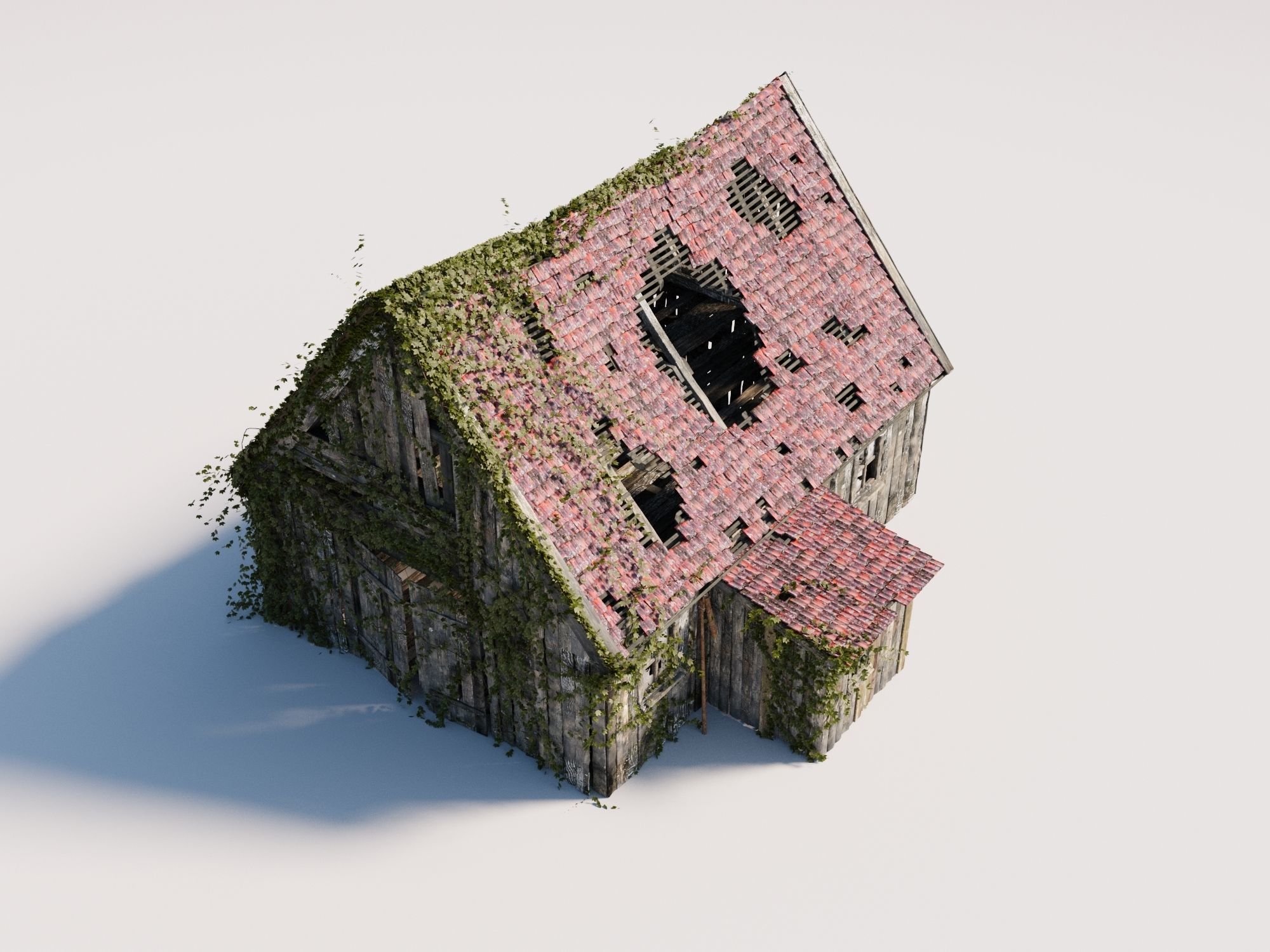 Old wooden Barn 3D model_2