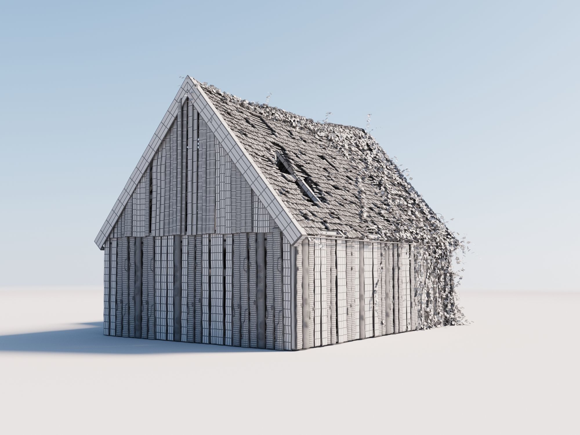 Old wooden Barn 3D model_4