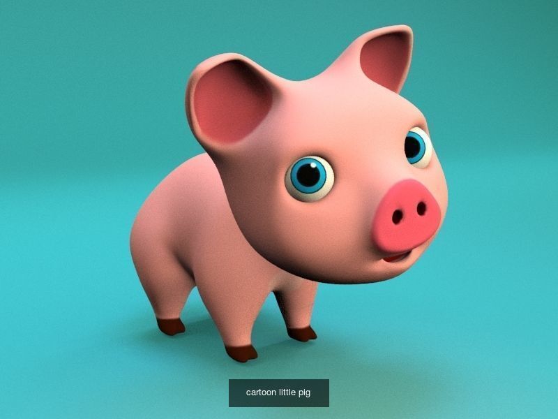 Cartoon zoo animals Mega pack 3D Model Collection_42