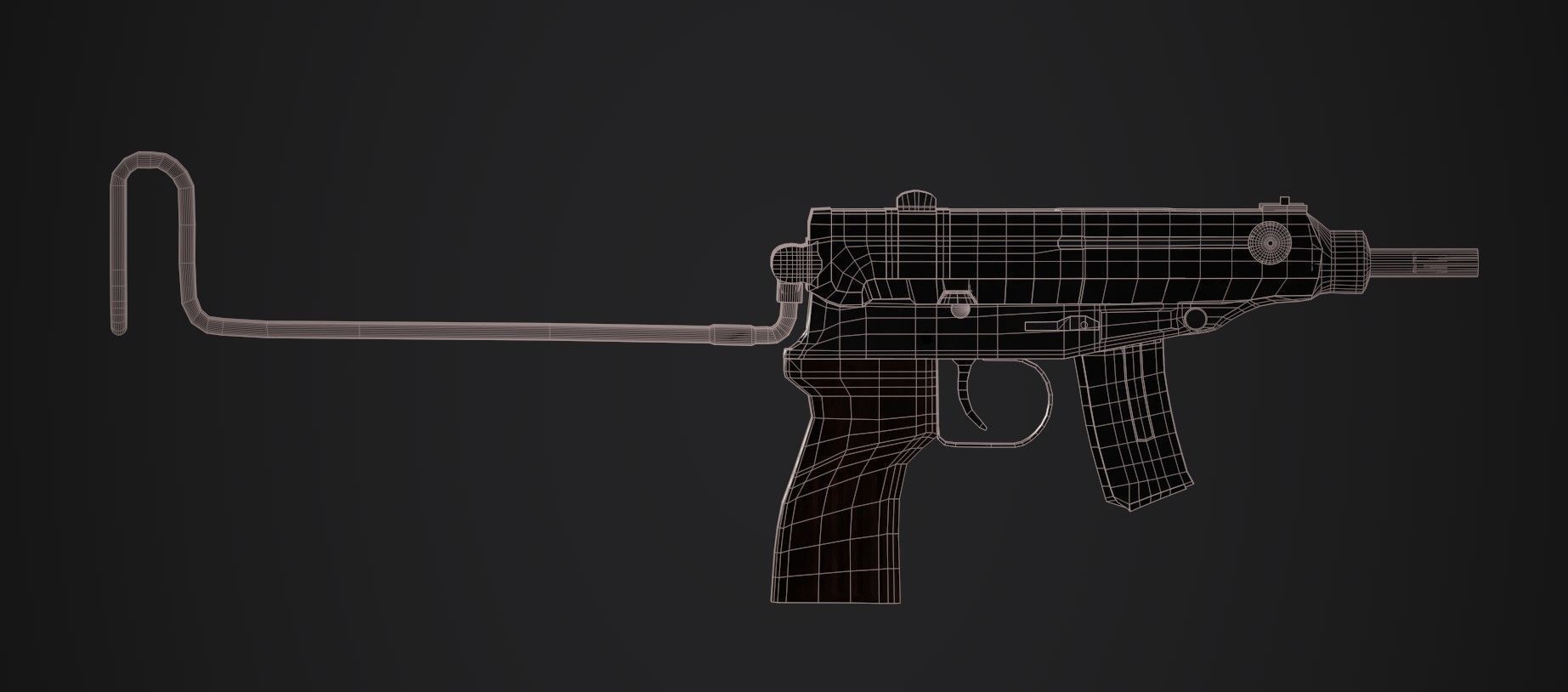 Skorpion Vzor 61 Low-poly 3D model_10