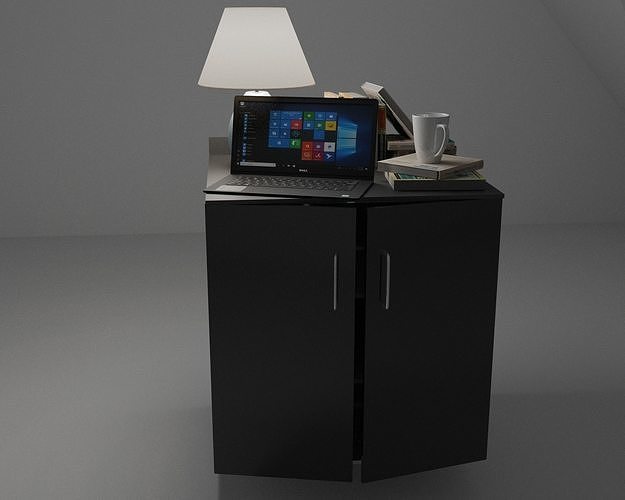 TABLE lamp and books on Free low-poly 3D model