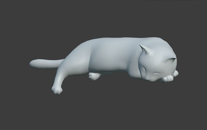 Sleeping cat 3D print model