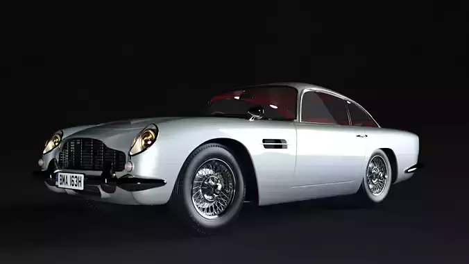 aston martin db5 - 007 James Bond  Low-poly 3D model