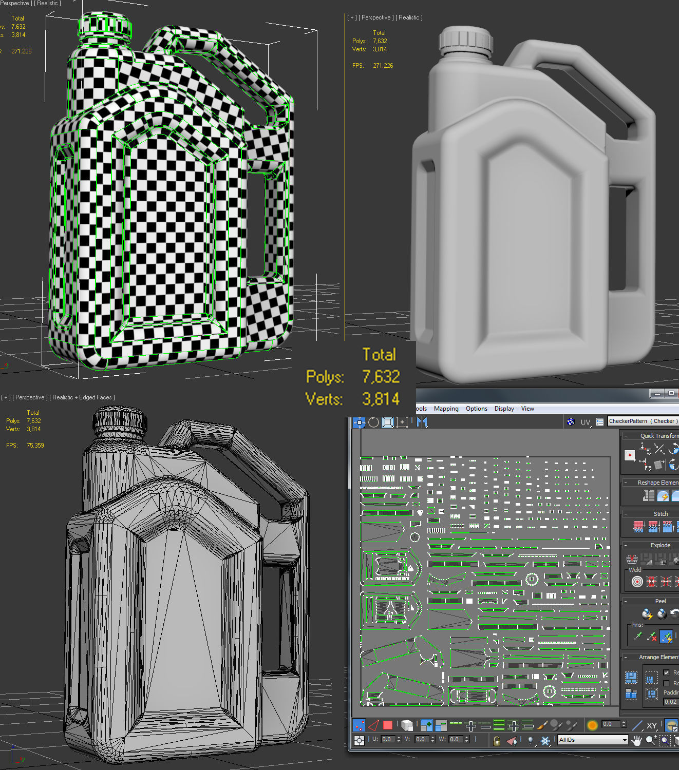 Motor Oil Bottle Model-2B Low-poly 3D model_8