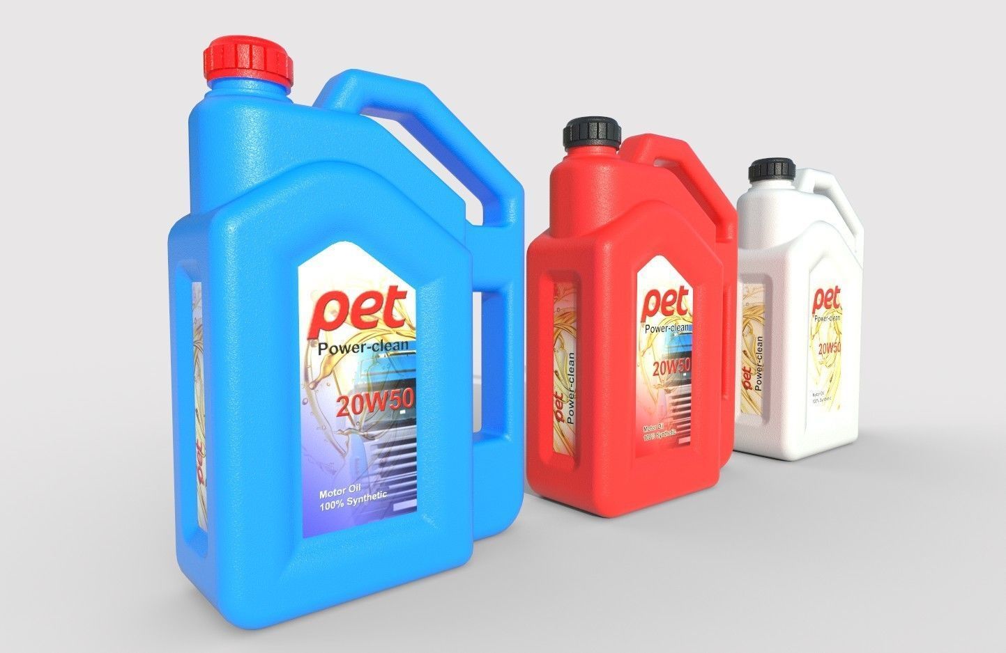 Motor Oil Bottle Model-2B Low-poly 3D model_4