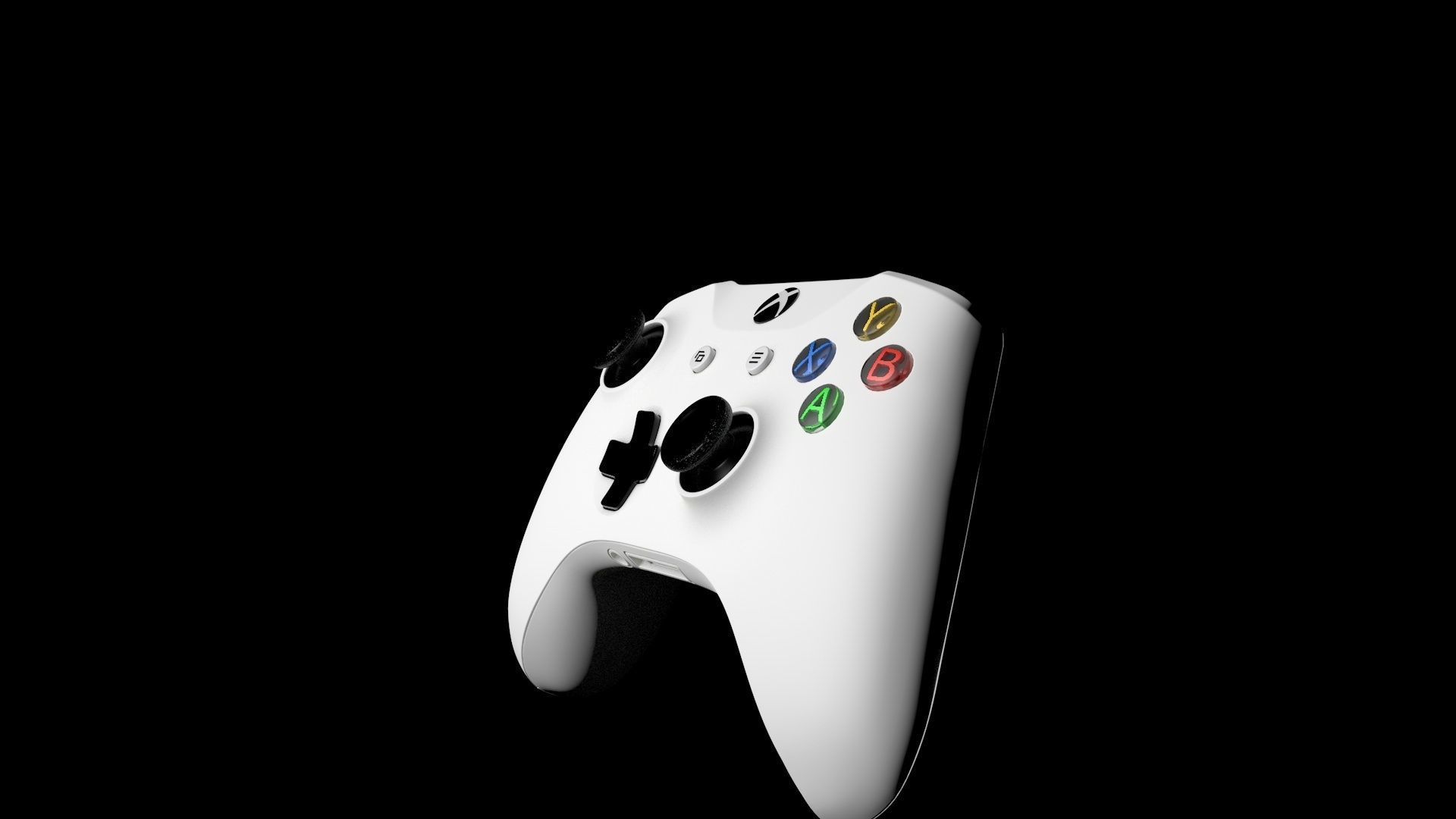 Gamepad XBOX ONE white 3D model_2