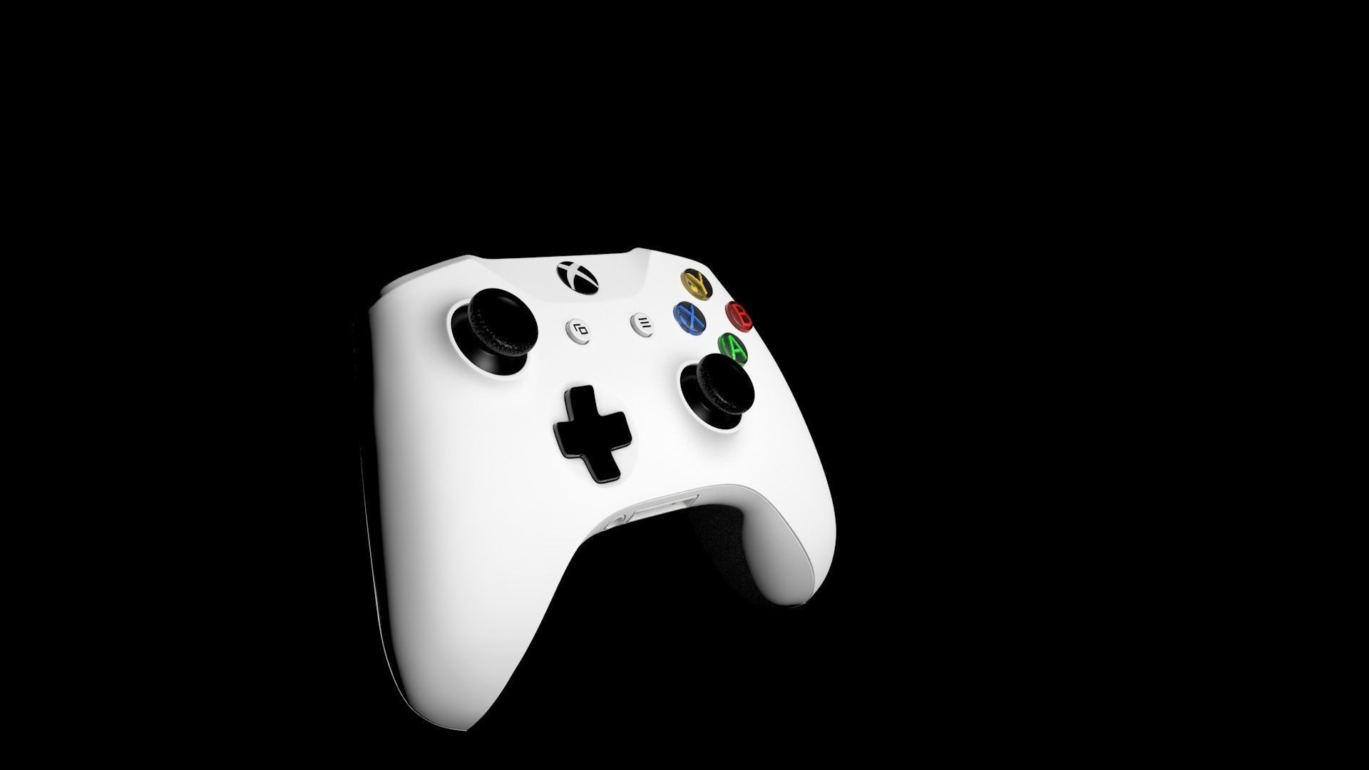 Gamepad XBOX ONE white 3D model_1