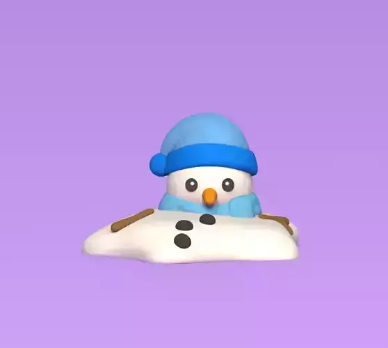 Melted Snowman 3D print model
