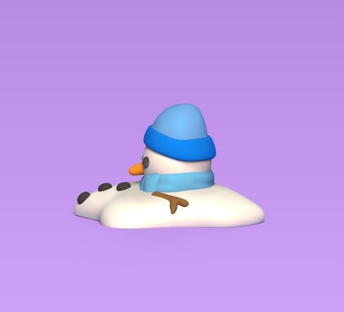Melted Snowman 3D print model_1