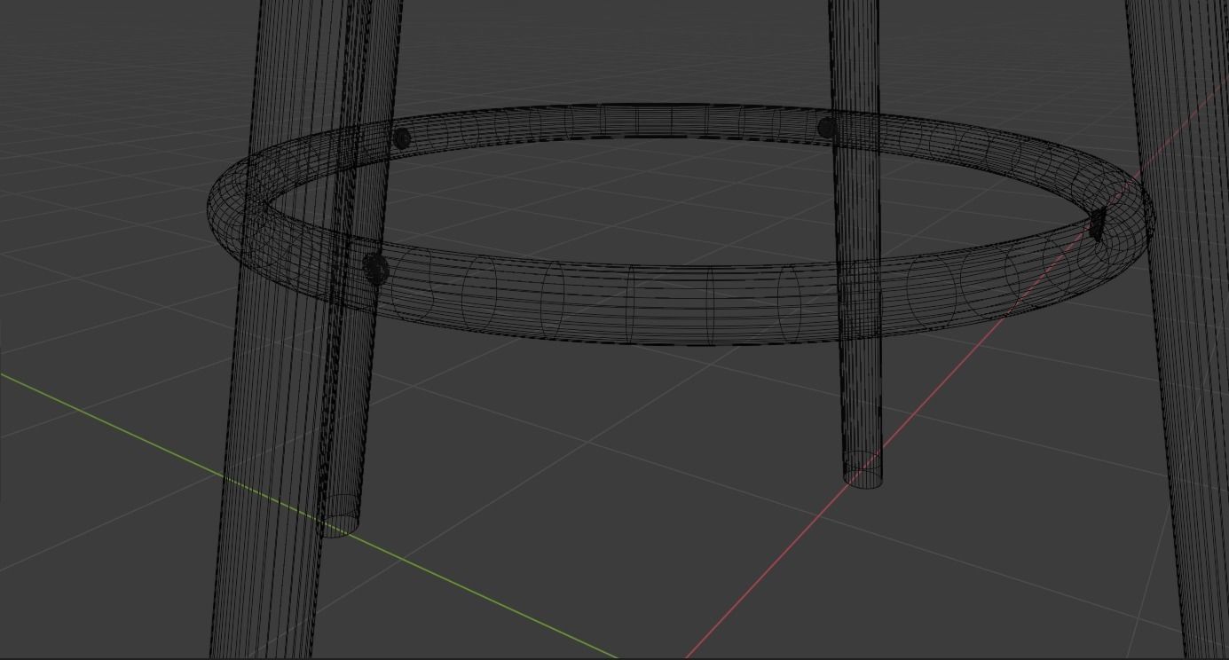 Chair wooden bar stool Free 3D model_5