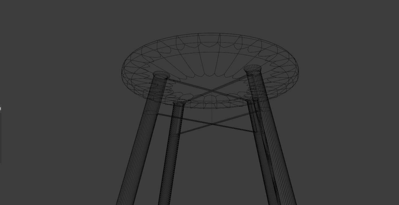 Chair wooden bar stool Free 3D model_3