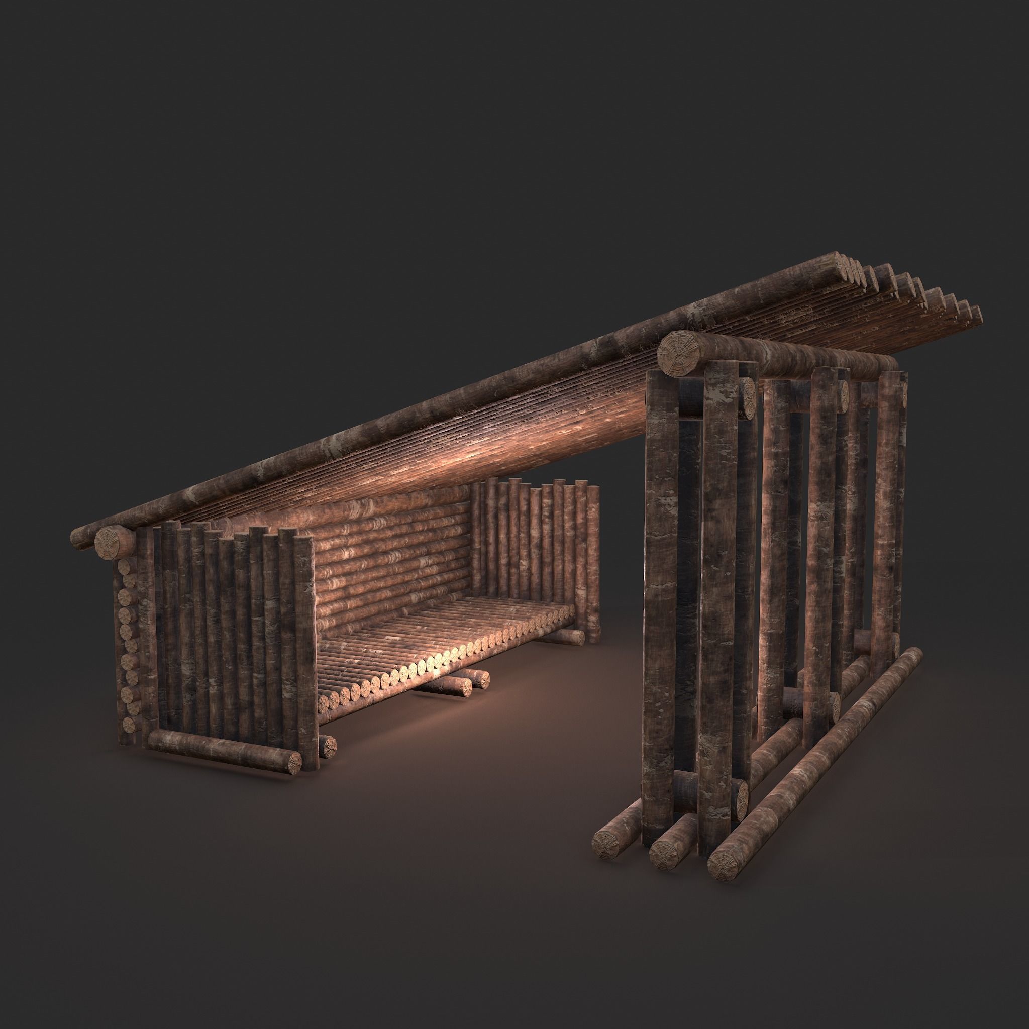 Viking Hut U Low-poly 3D model_24