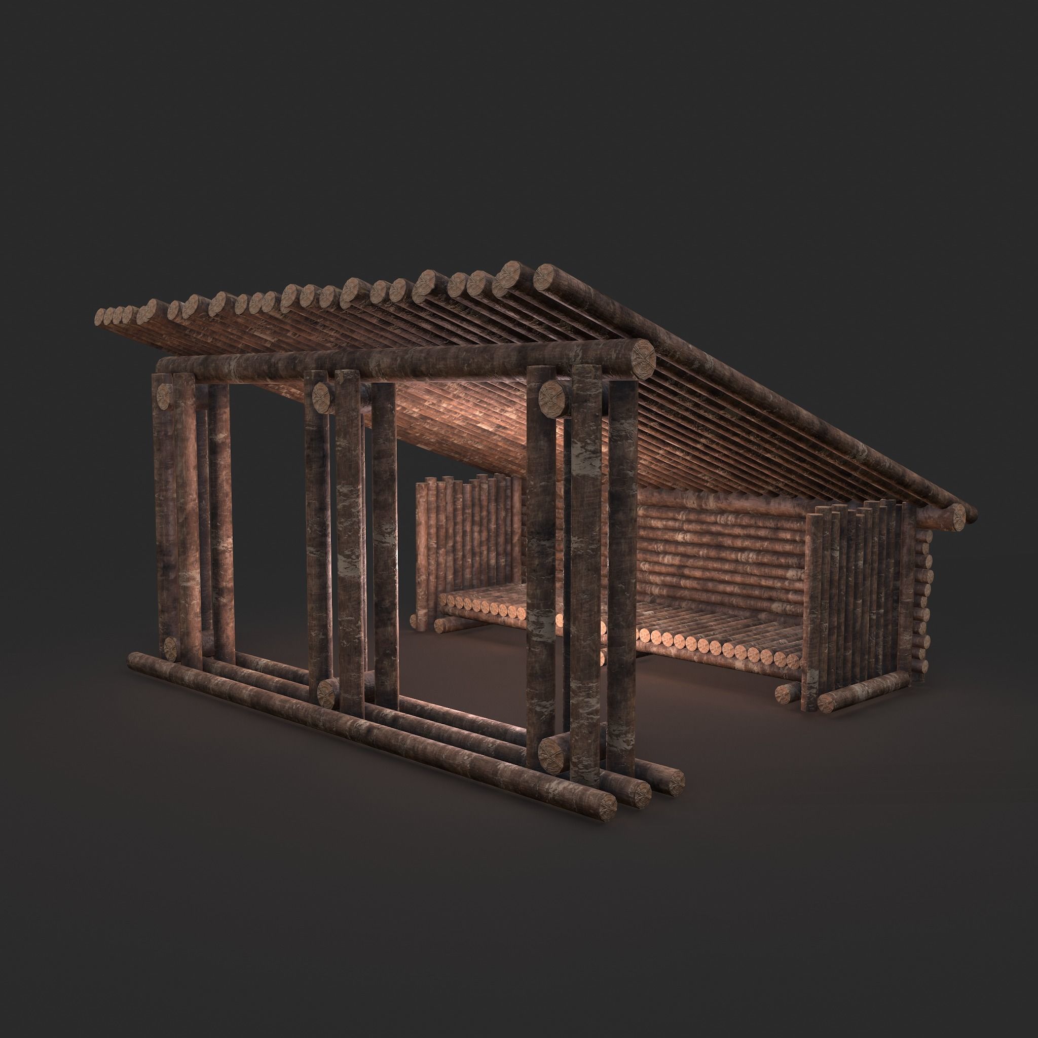 Viking Hut U Low-poly 3D model_21