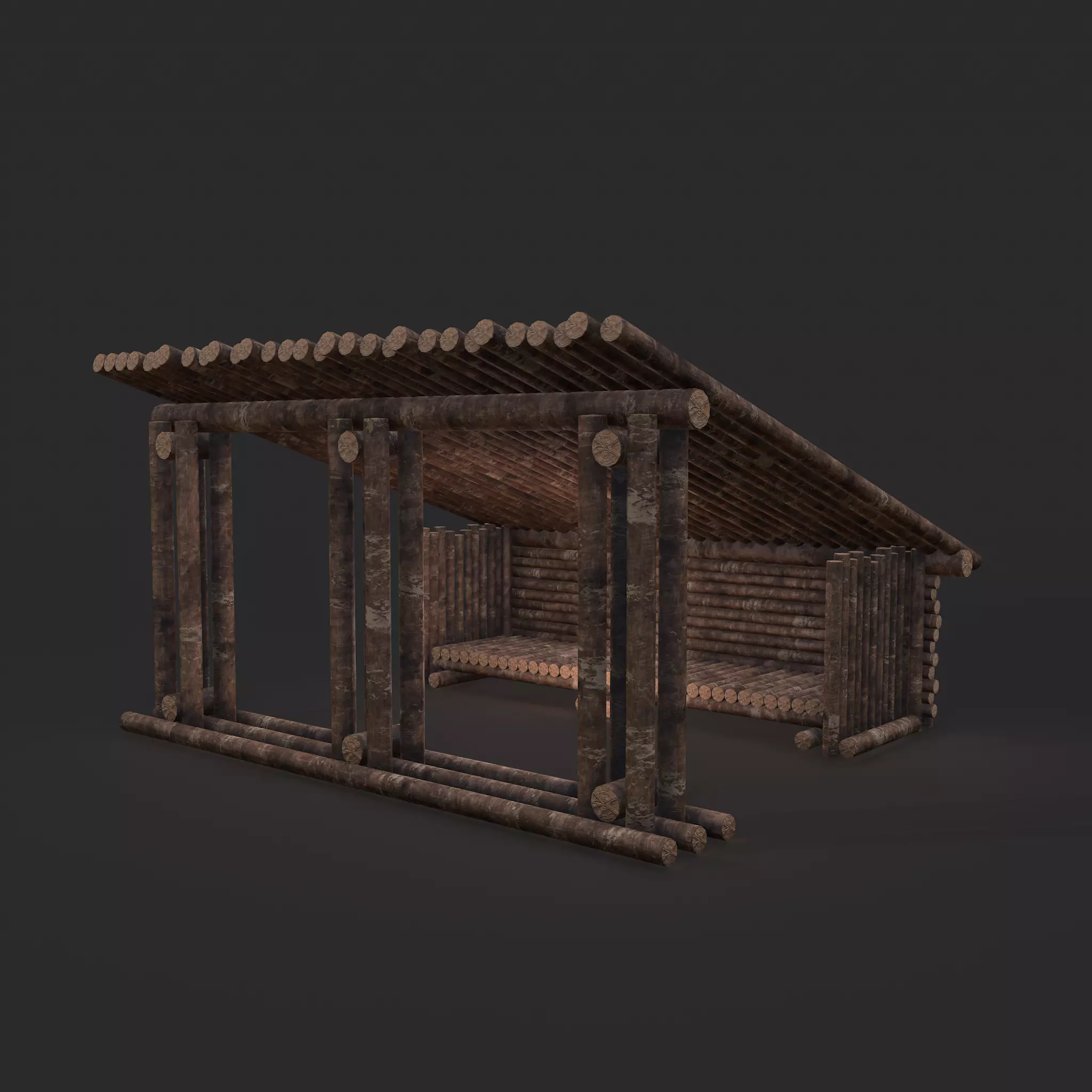 Viking Hut U Low-poly 3D model_0
