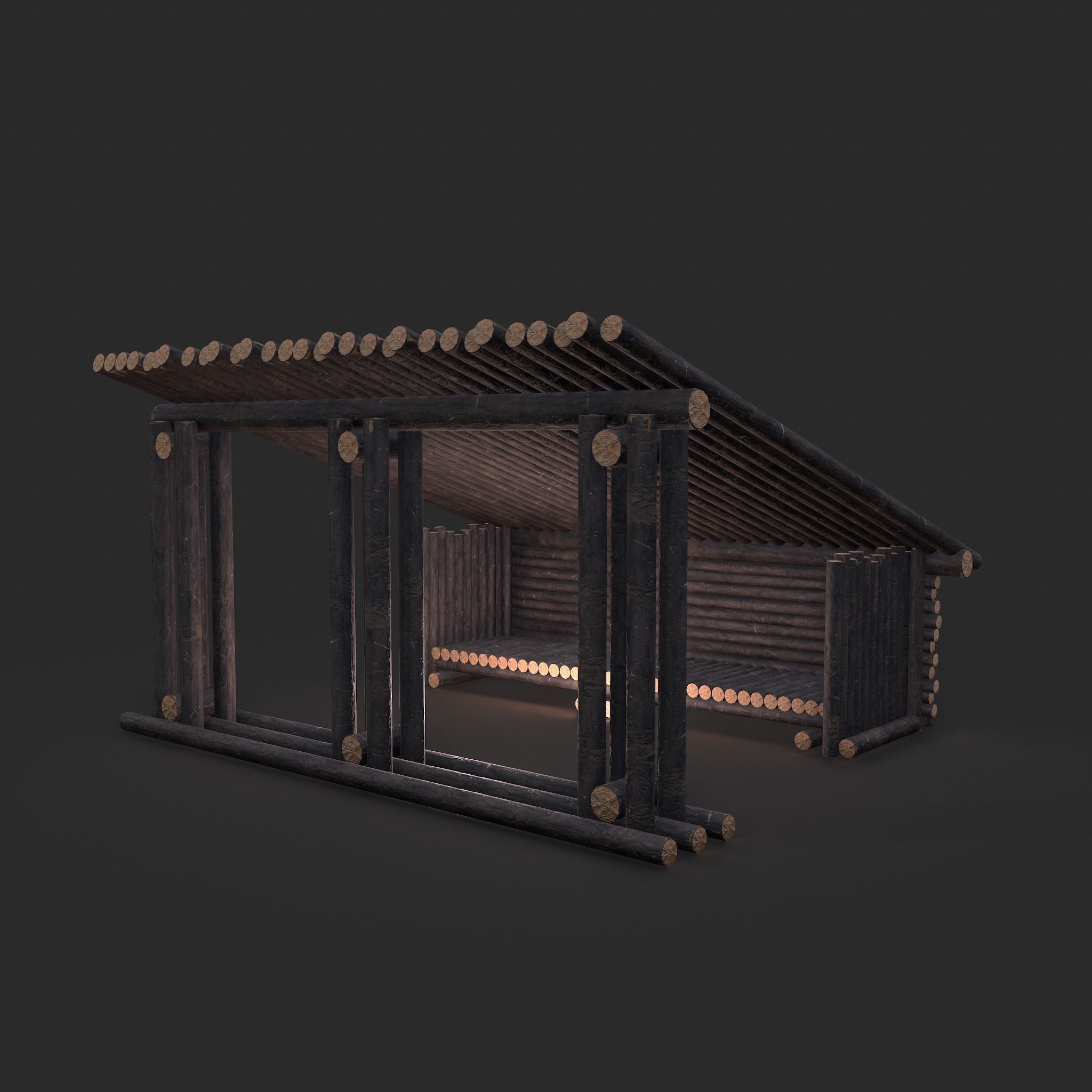 Viking Hut U Low-poly 3D model_4