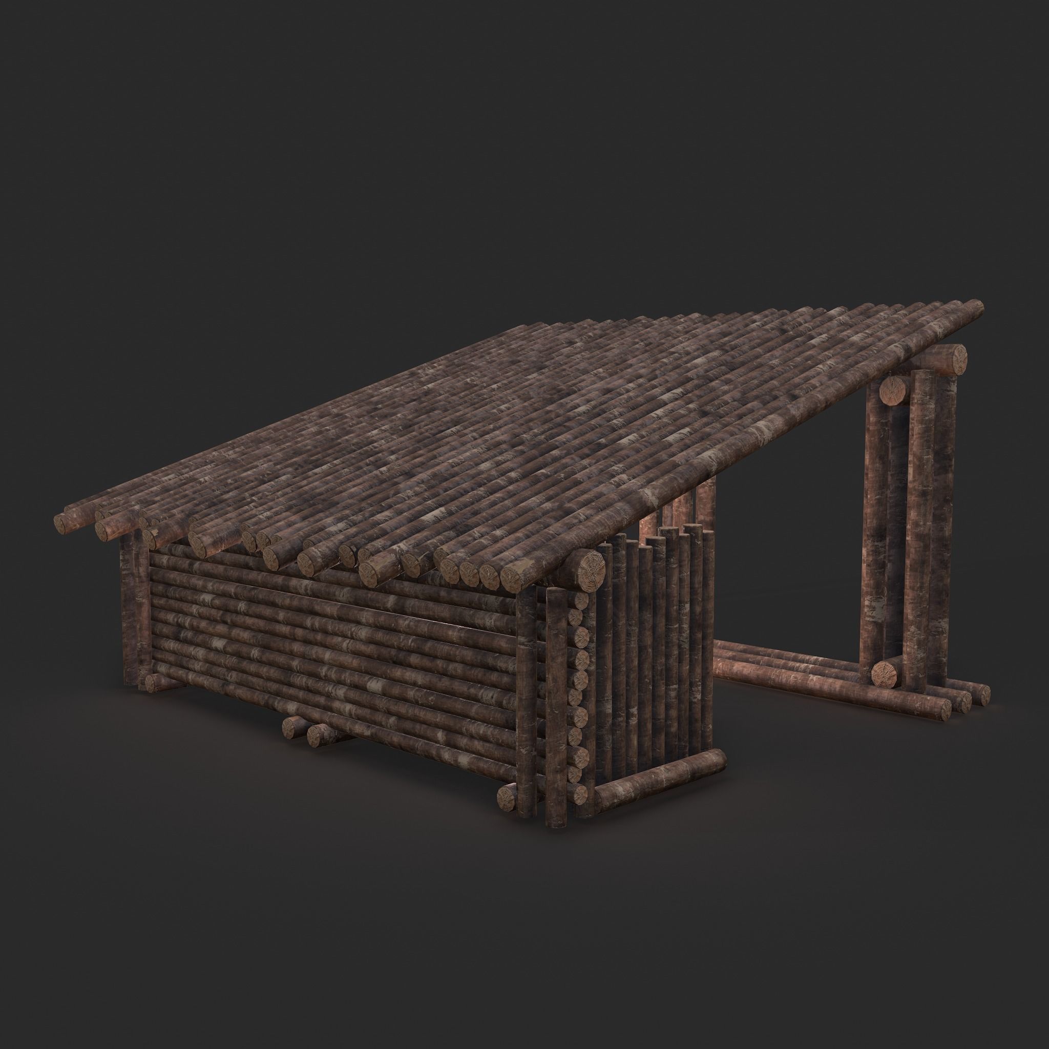 Viking Hut U Low-poly 3D model_26