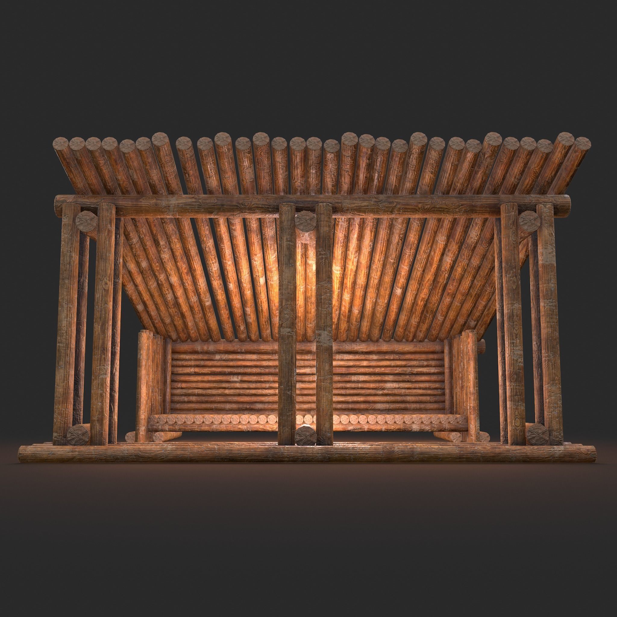 Viking Hut U Low-poly 3D model_18