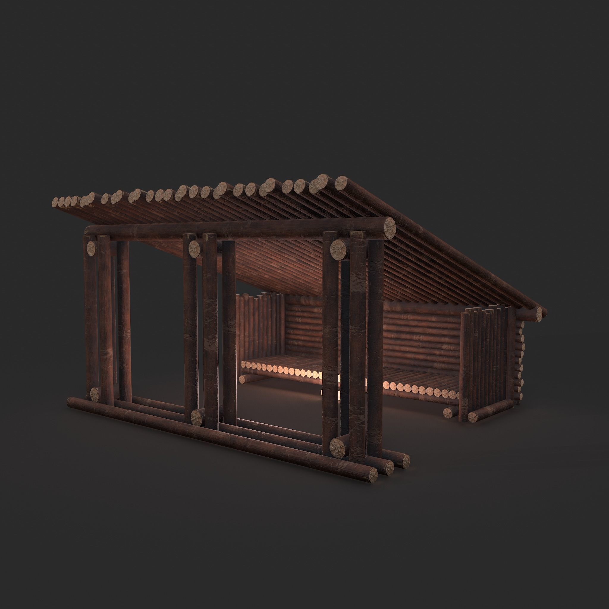 Viking Hut U Low-poly 3D model_2