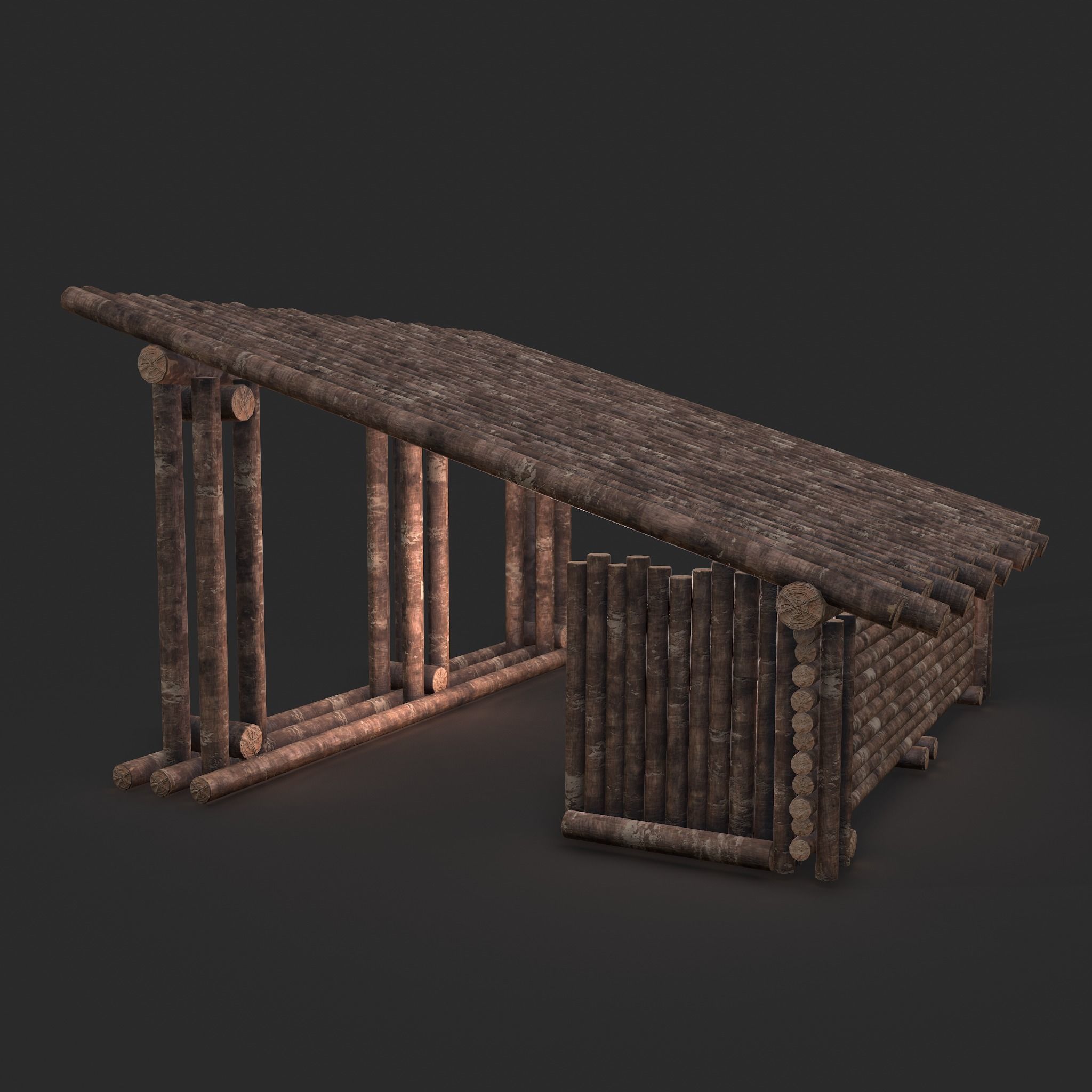 Viking Hut U Low-poly 3D model_29