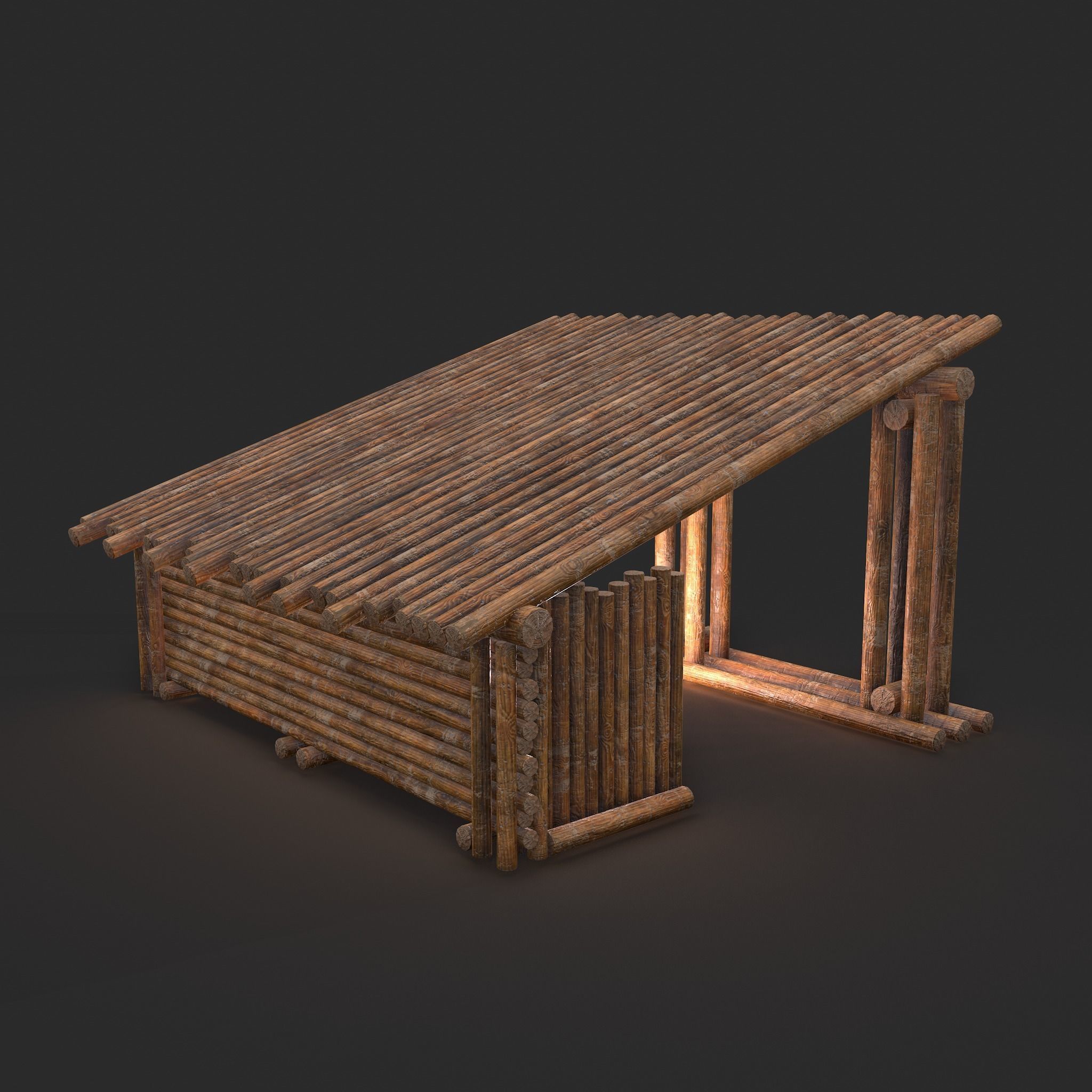 Viking Hut U Low-poly 3D model_8