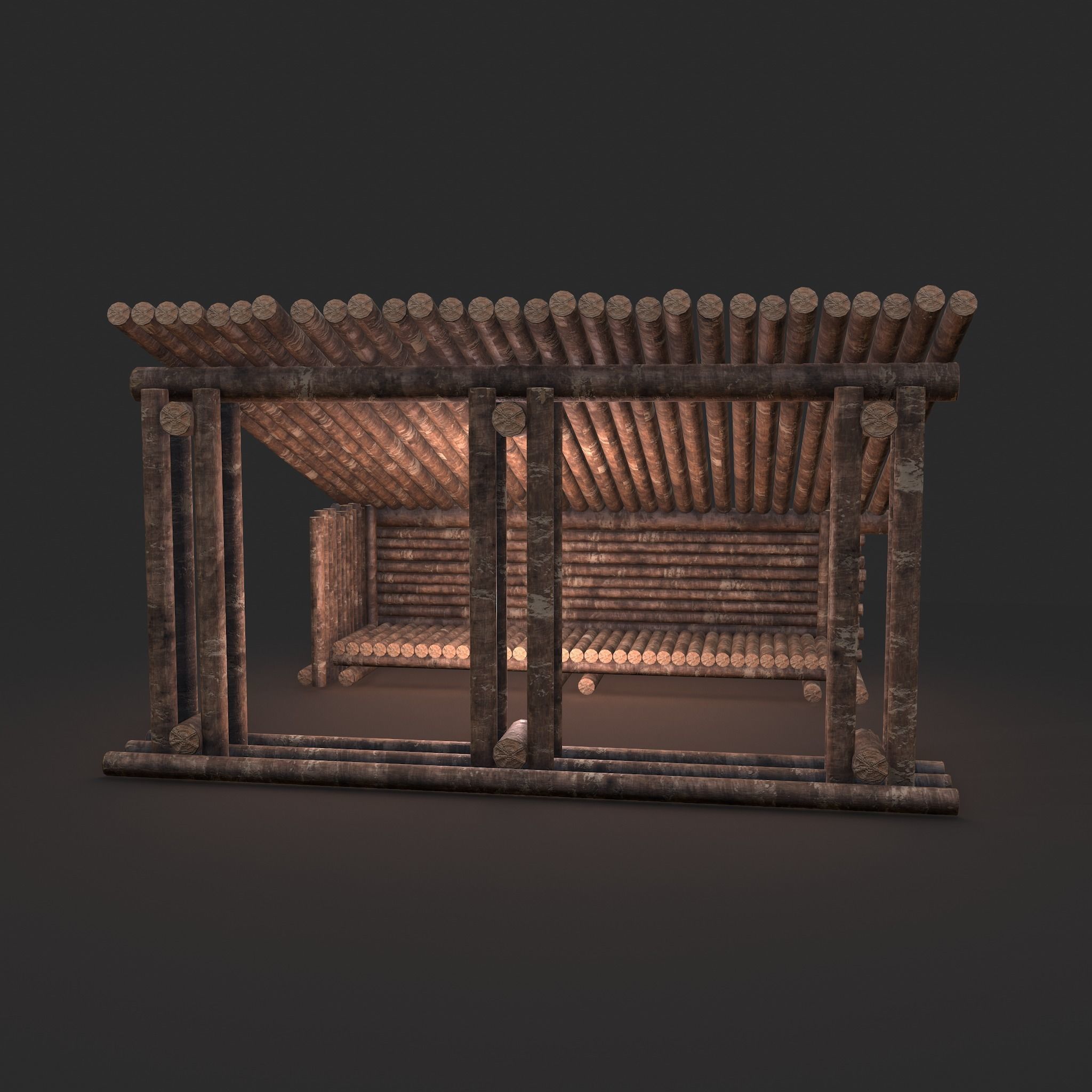 Viking Hut U Low-poly 3D model_22