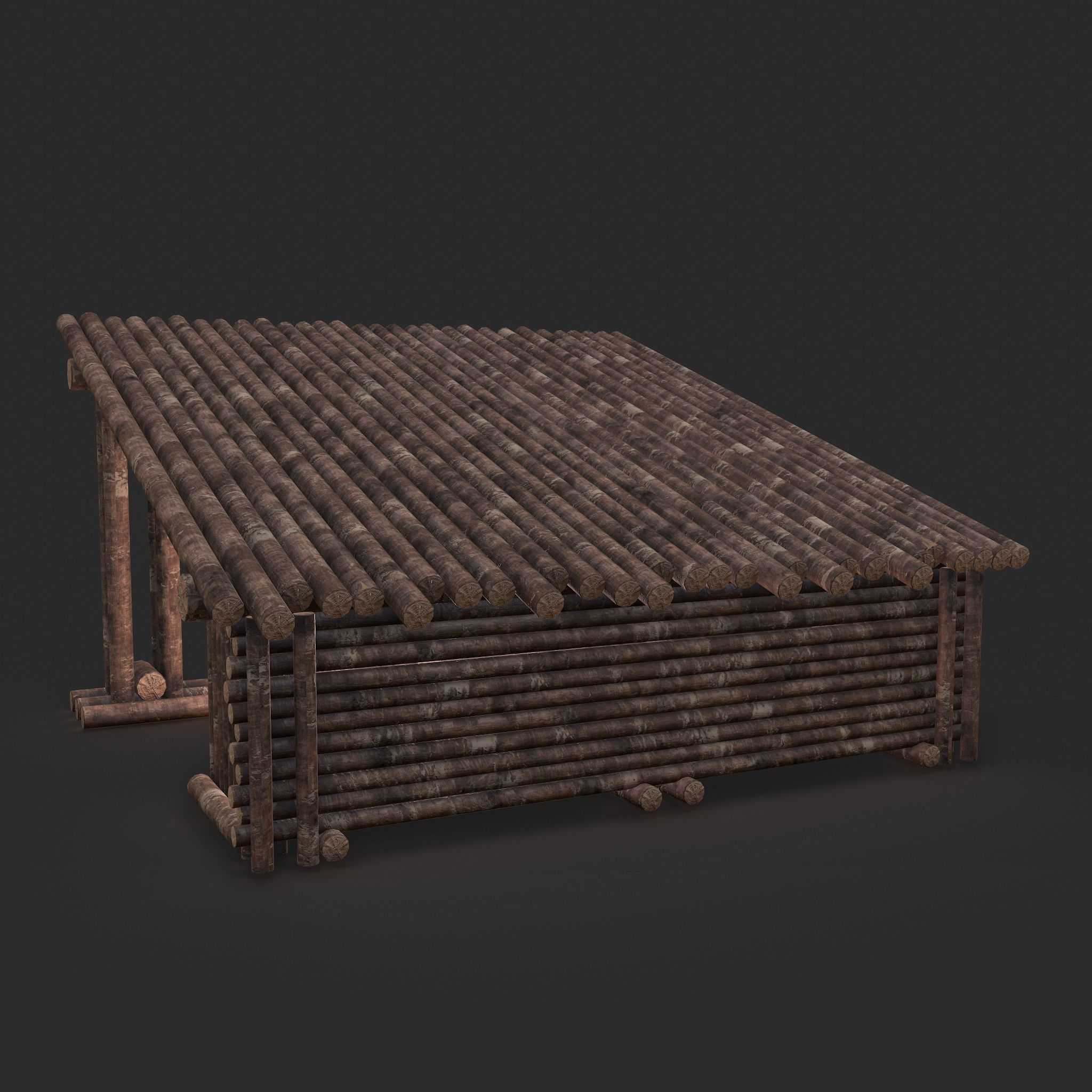 Viking Hut U Low-poly 3D model_28