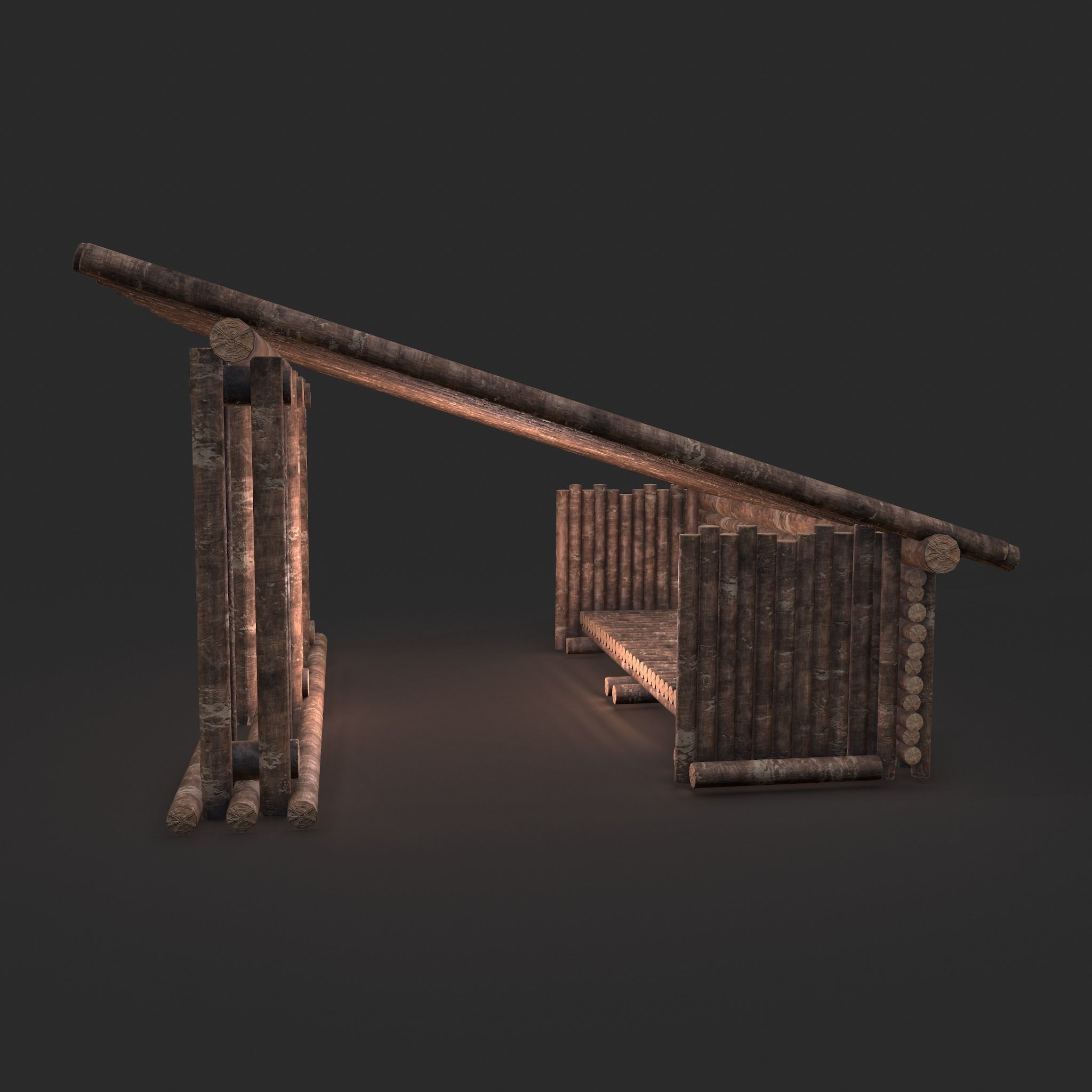 Viking Hut U Low-poly 3D model_30