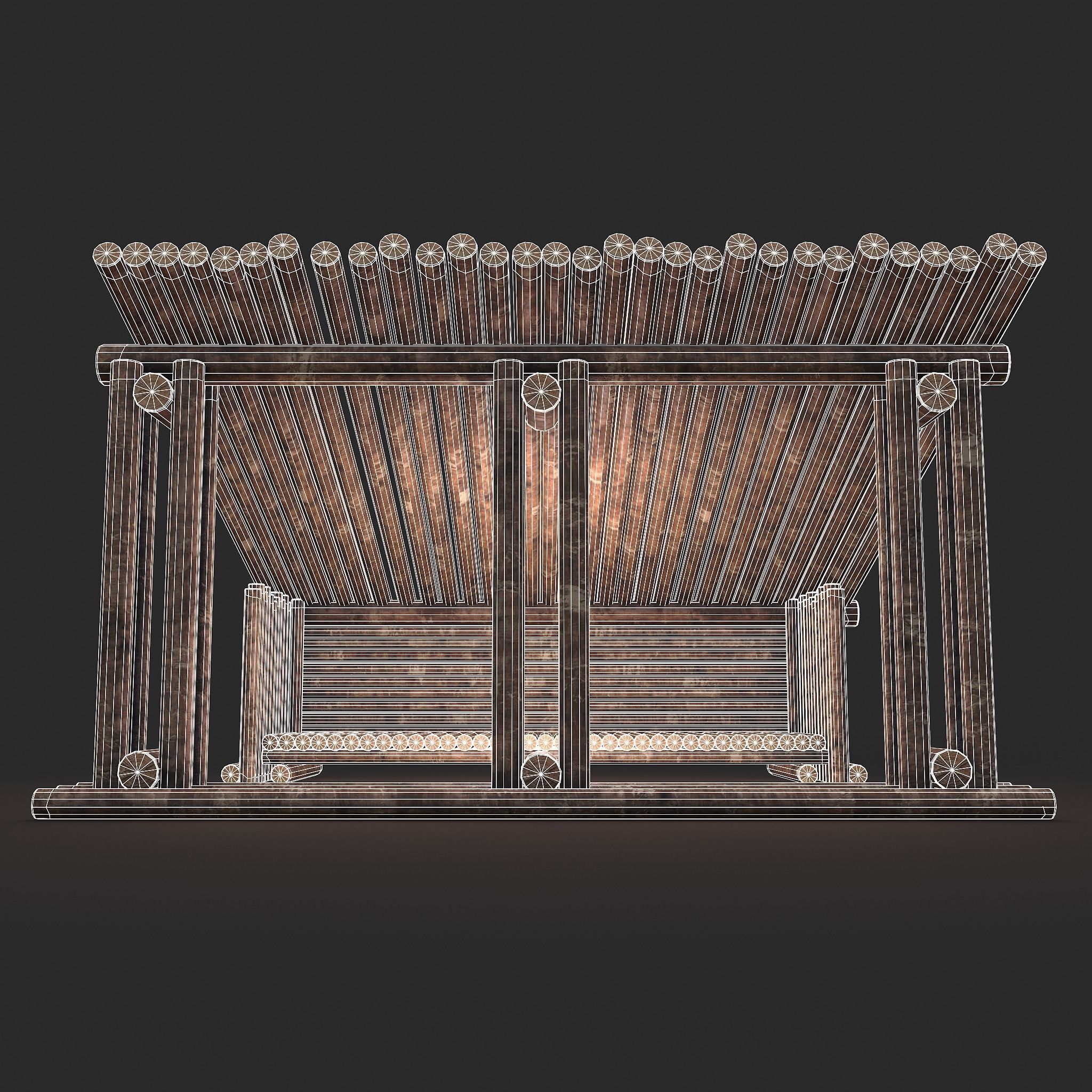 Viking Hut U Low-poly 3D model_20