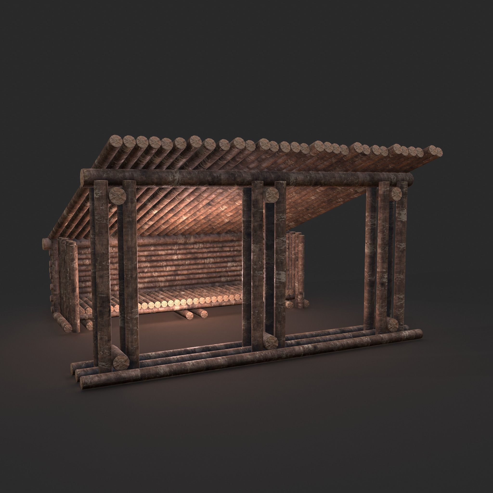Viking Hut U Low-poly 3D model_23