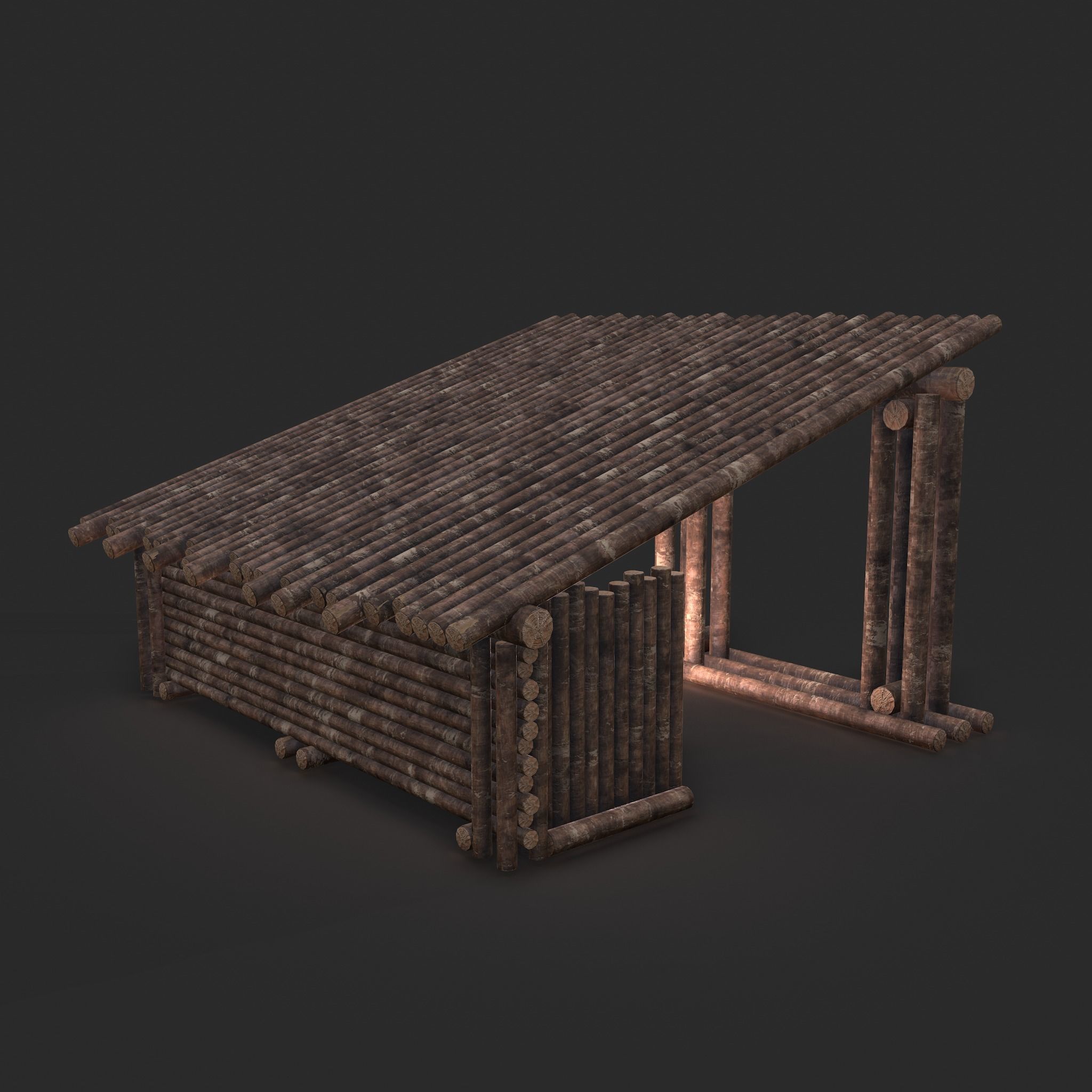 Viking Hut U Low-poly 3D model_6