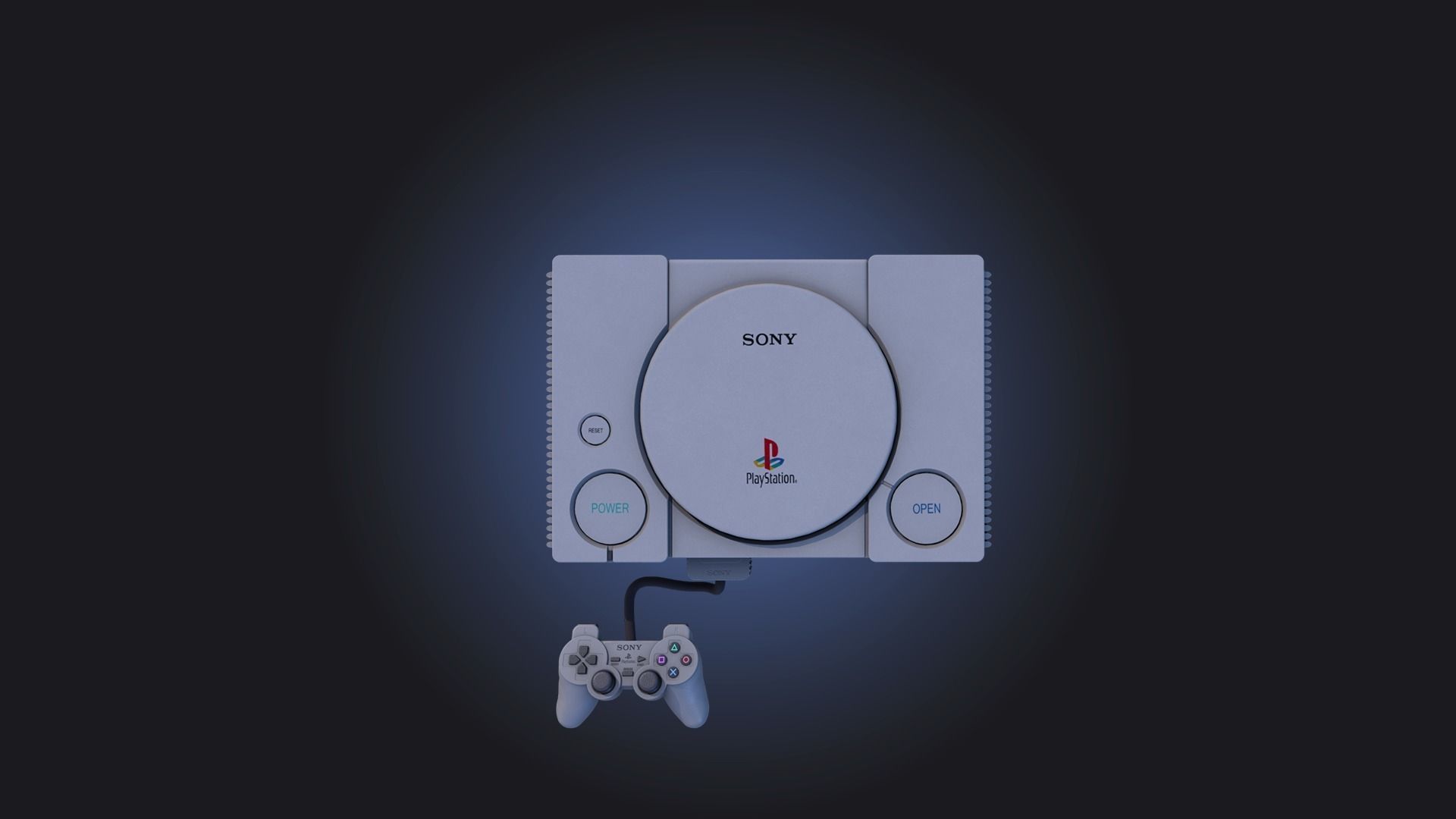 Sony PlayStation 1 dualshock 1 3D model_1