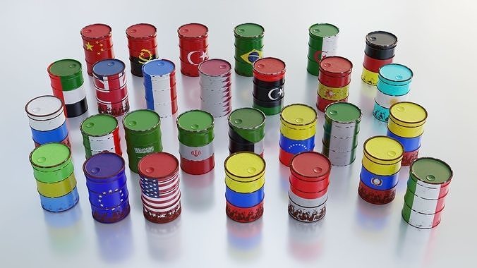 Steel Drum Gas - Barrel - Tambor de Gasolina 3D model