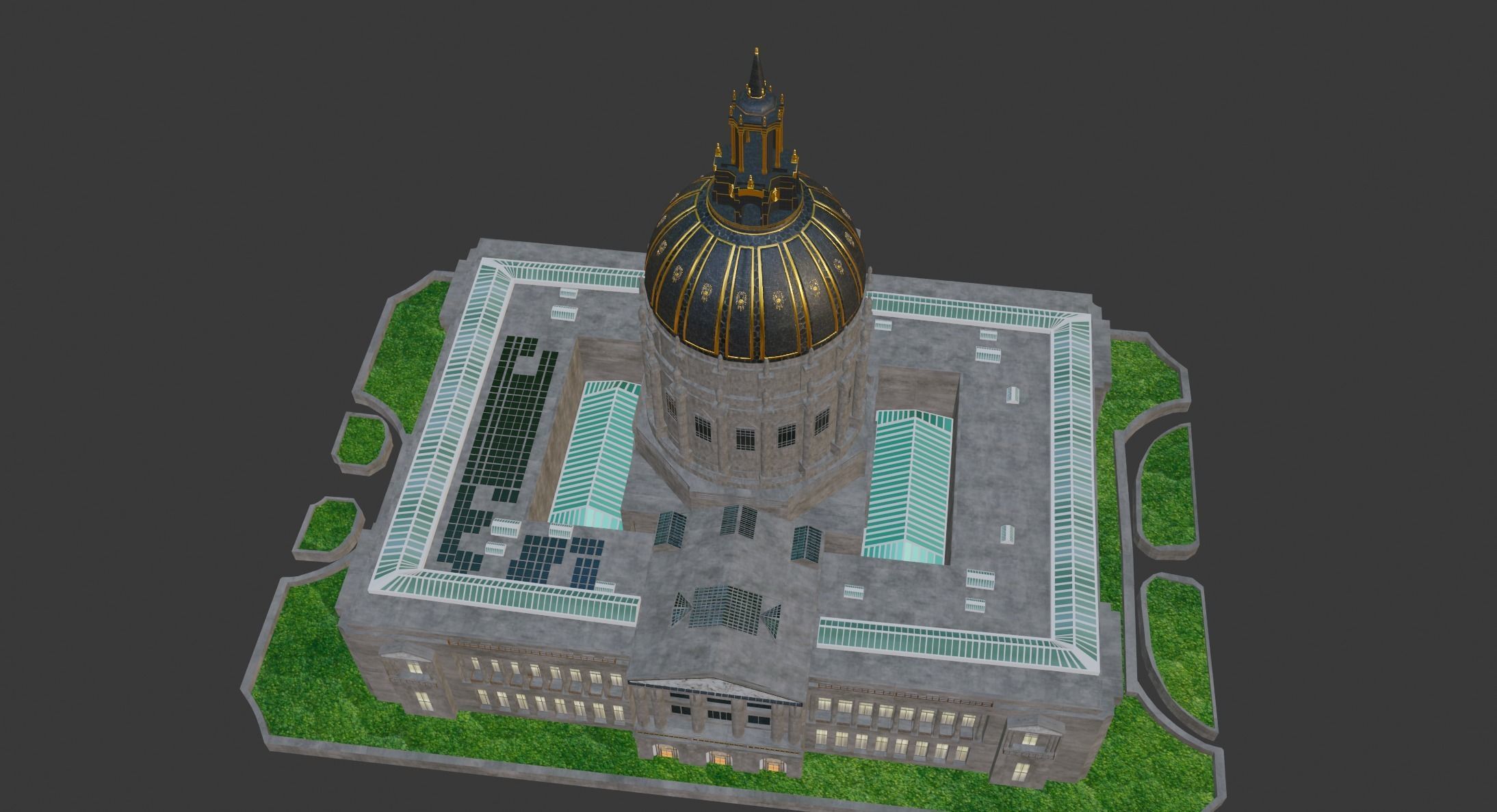 San Francisco City Hall  Low-poly 3D model_3
