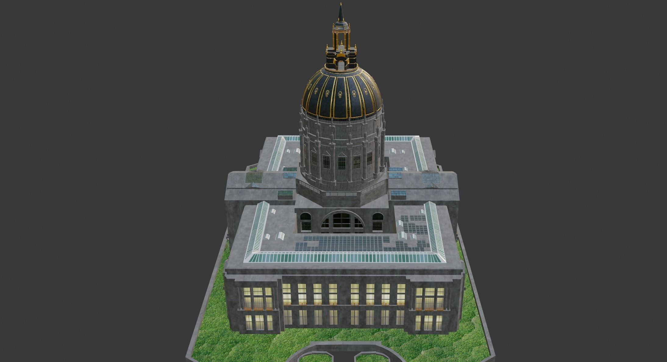 San Francisco City Hall  Low-poly 3D model_1