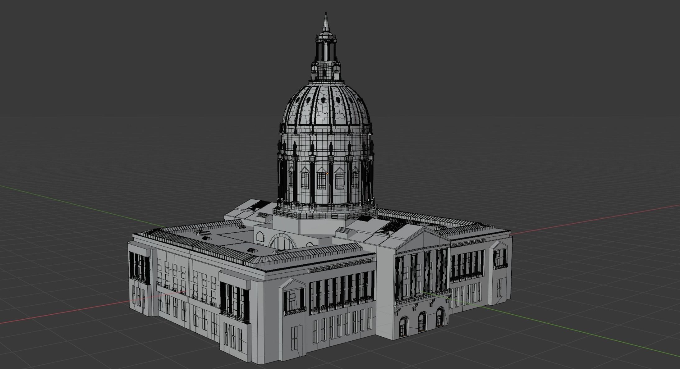 San Francisco City Hall  Low-poly 3D model_9