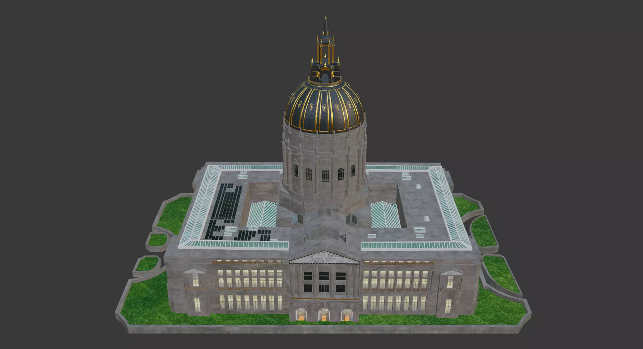 San Francisco City Hall  Low-poly 3D model_0