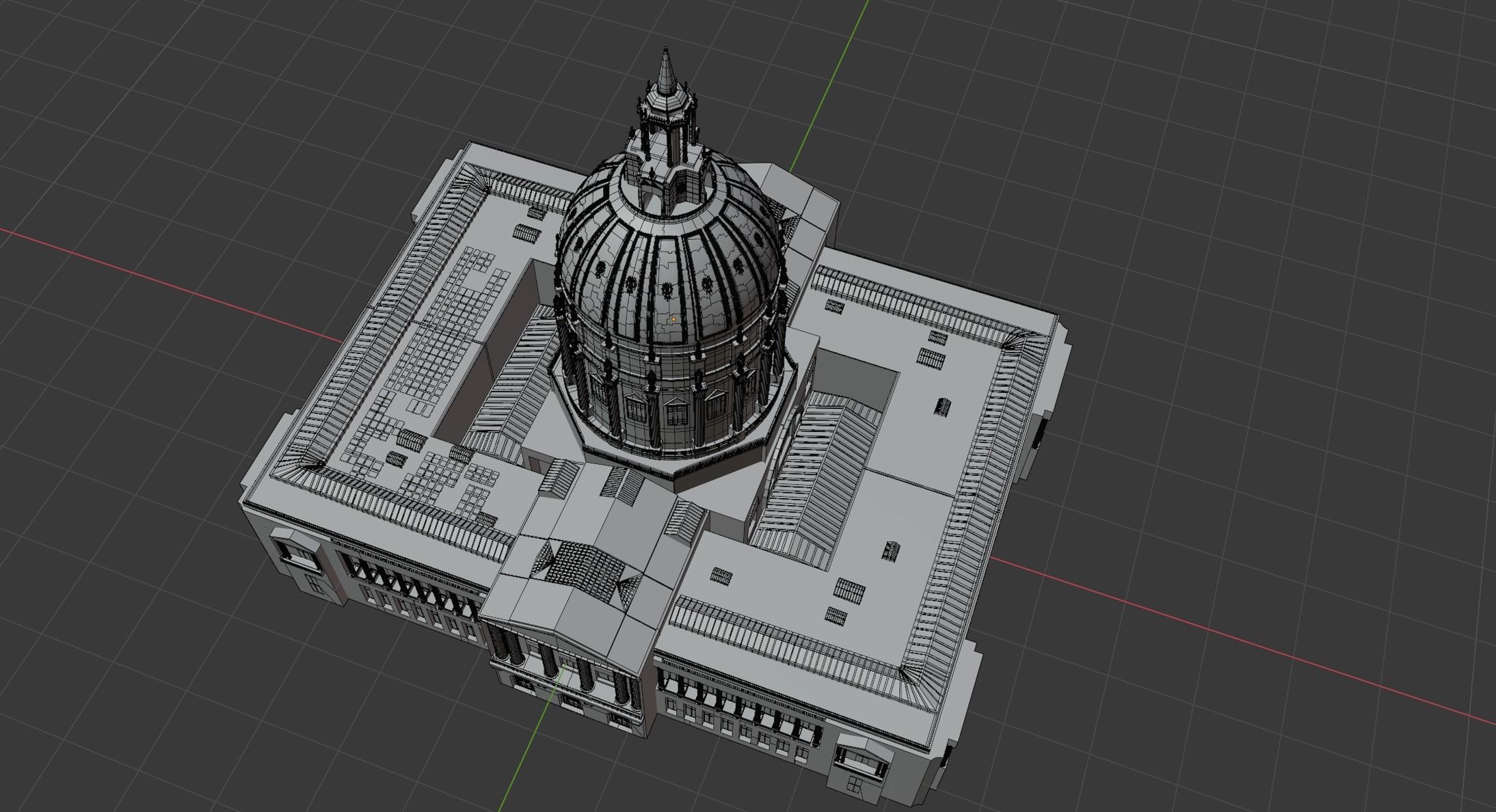 San Francisco City Hall  Low-poly 3D model_10