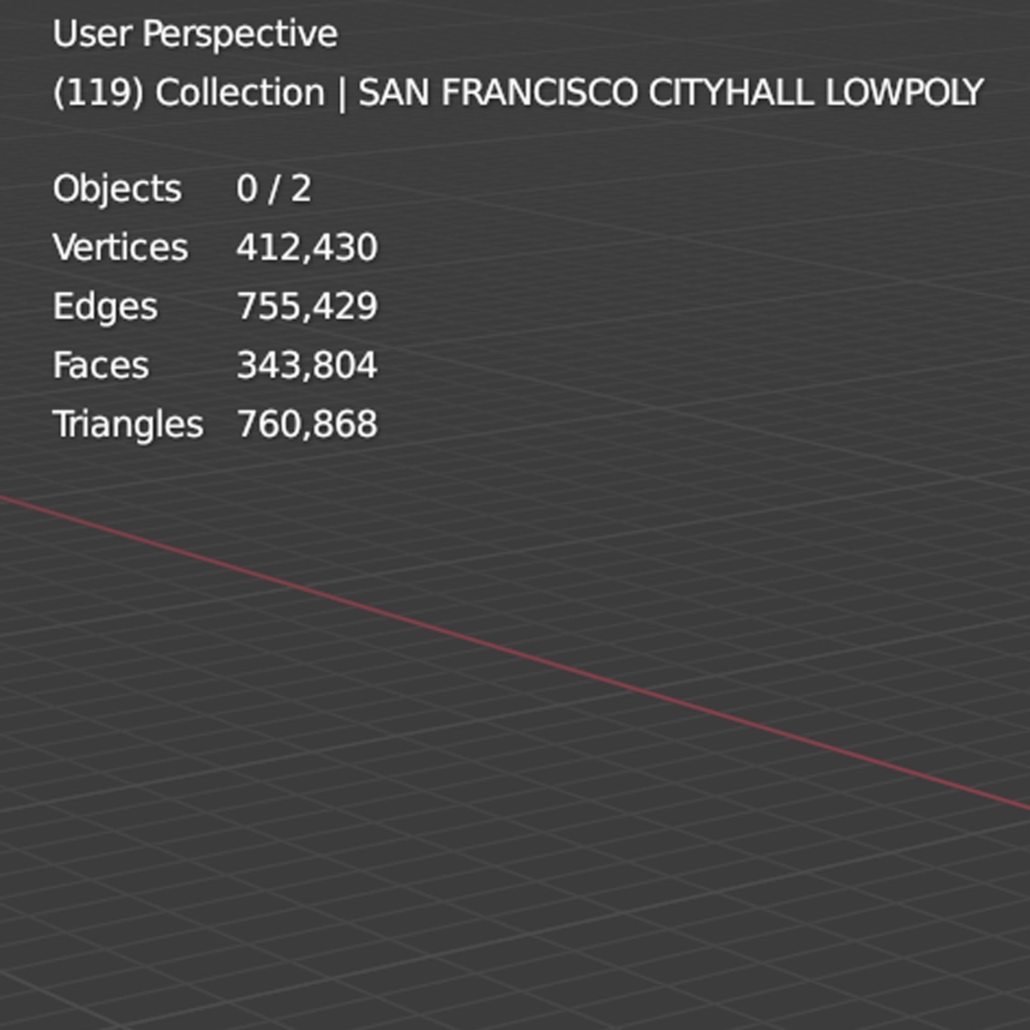 San Francisco City Hall  Low-poly 3D model_11