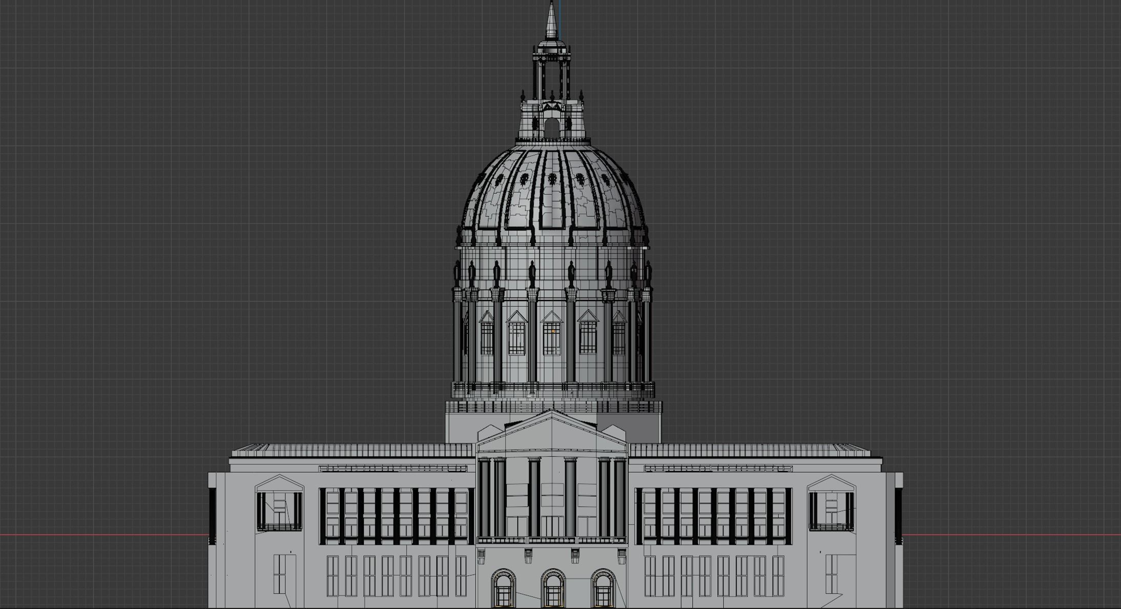 San Francisco City Hall  Low-poly 3D model_8