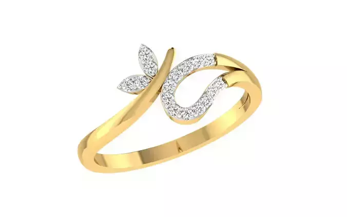 Minimalist Thin Light wt women ring 3dm stl render details