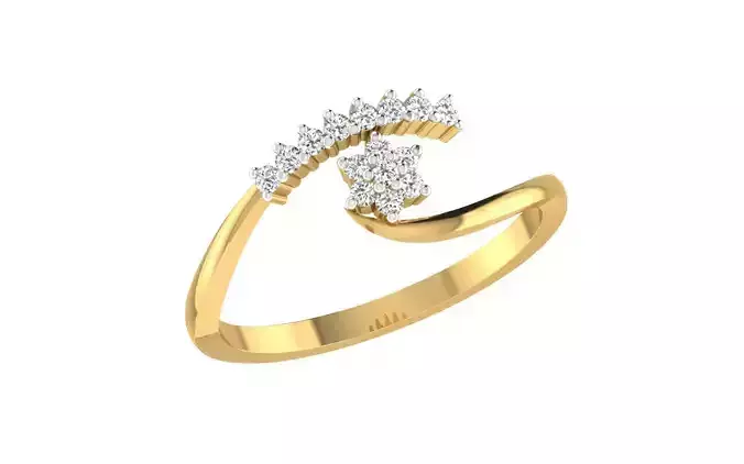 Minimalist Thin Light wt women ring 3dm stl render details
