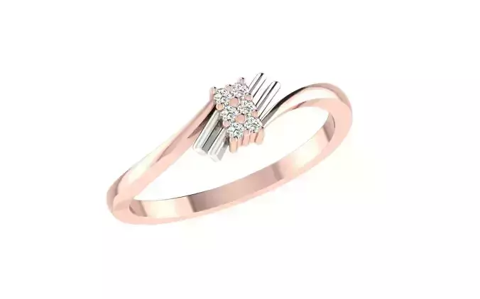 Minimalist Thin Light wt women ring 3dm stl render details