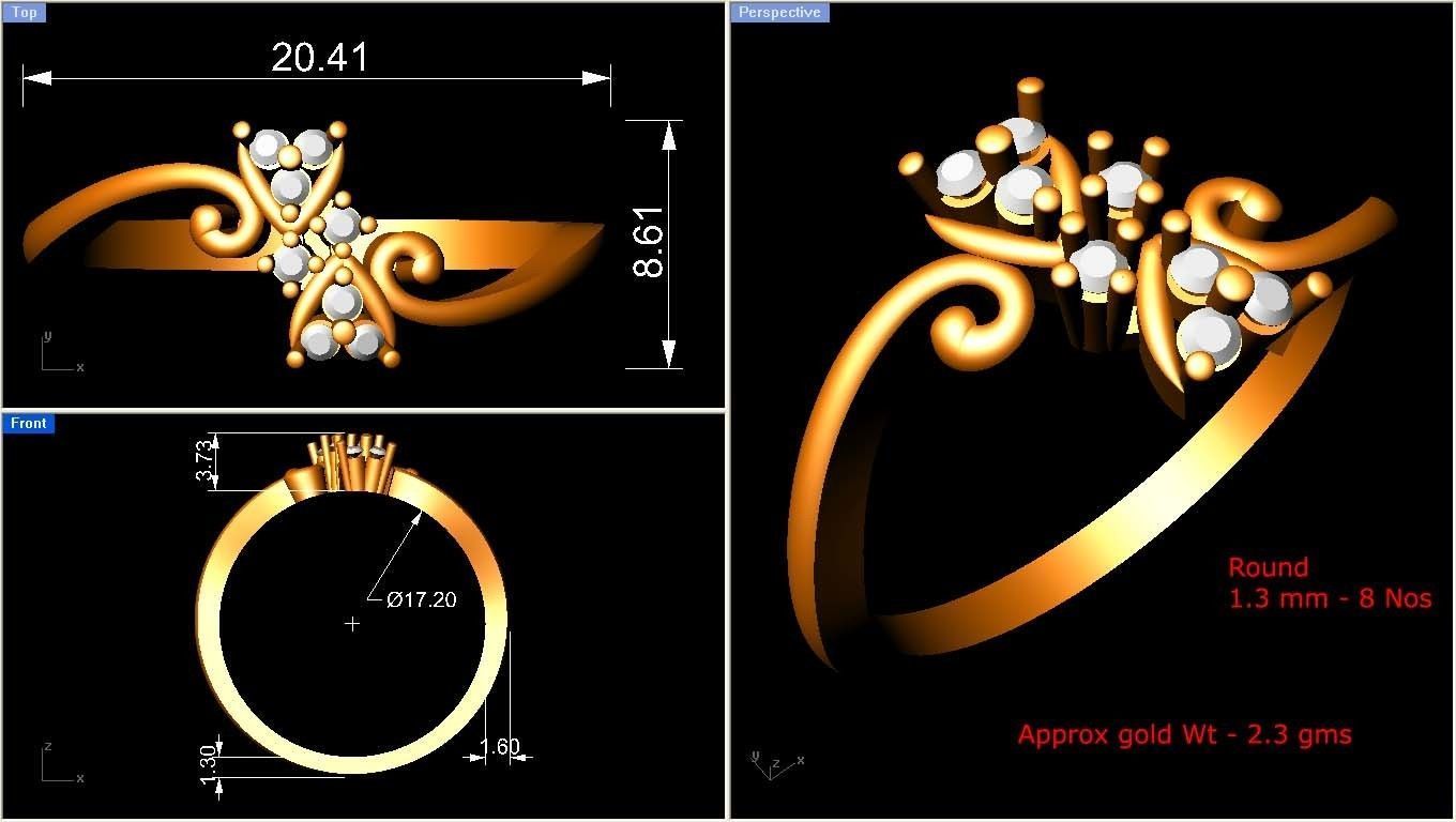 Minimalist Thin Light wt women ring 3dm stl render details 3D print model_3