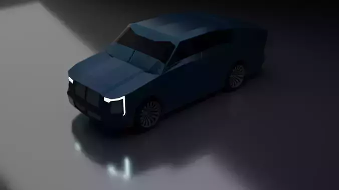 Low Poly Armored SUV TRUCK Futuristic