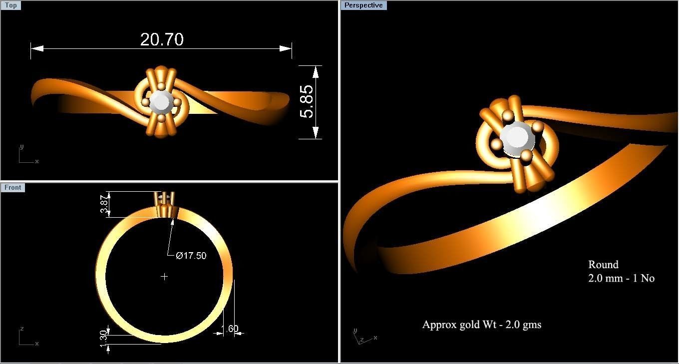 Minimalist Thin Light wt women ring 3dm stl render details 3D print model_3